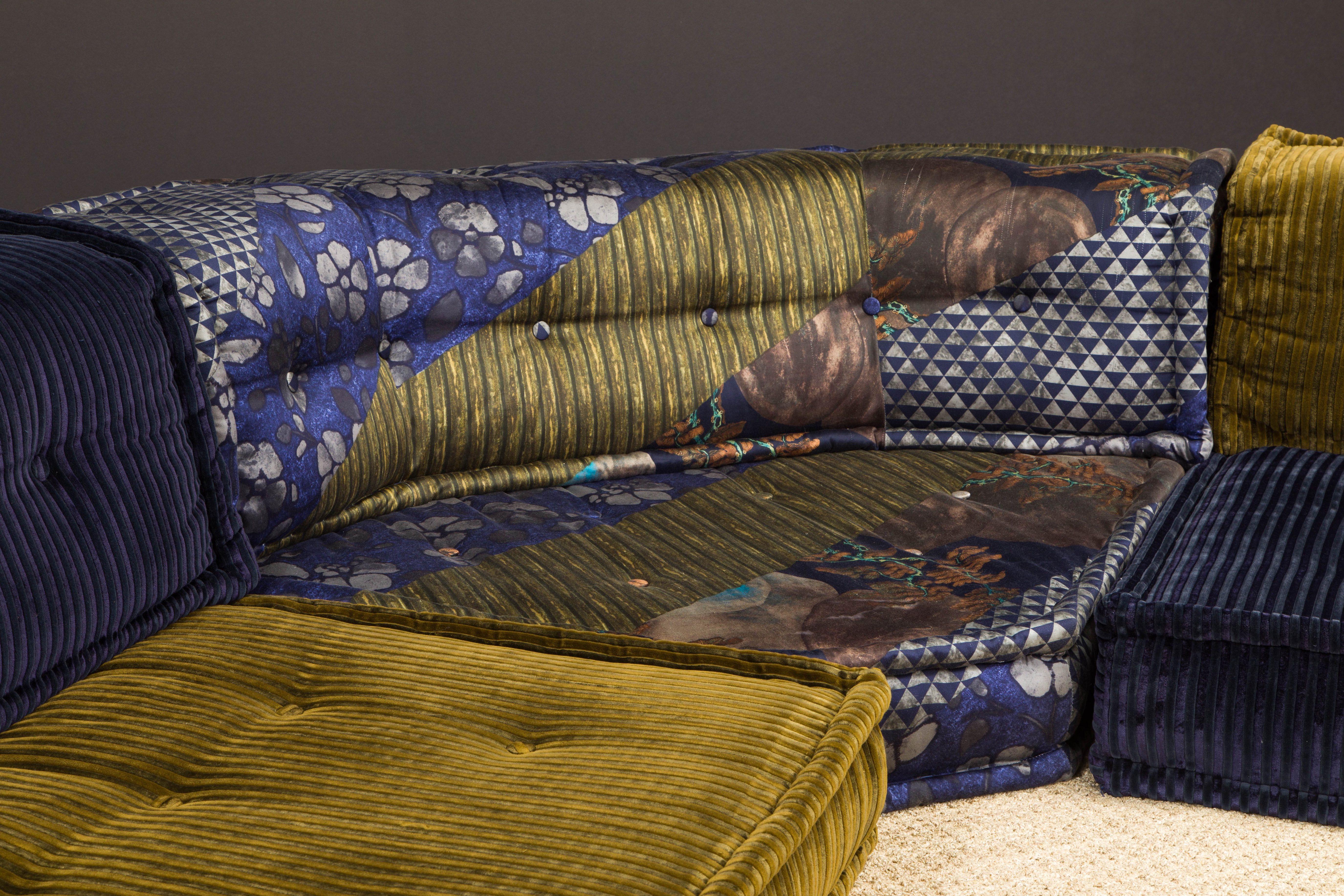 French Mah Jong by Hans Hopfer for Roche Bobois in Kenzo Takada Fabric, 2010s, Signed