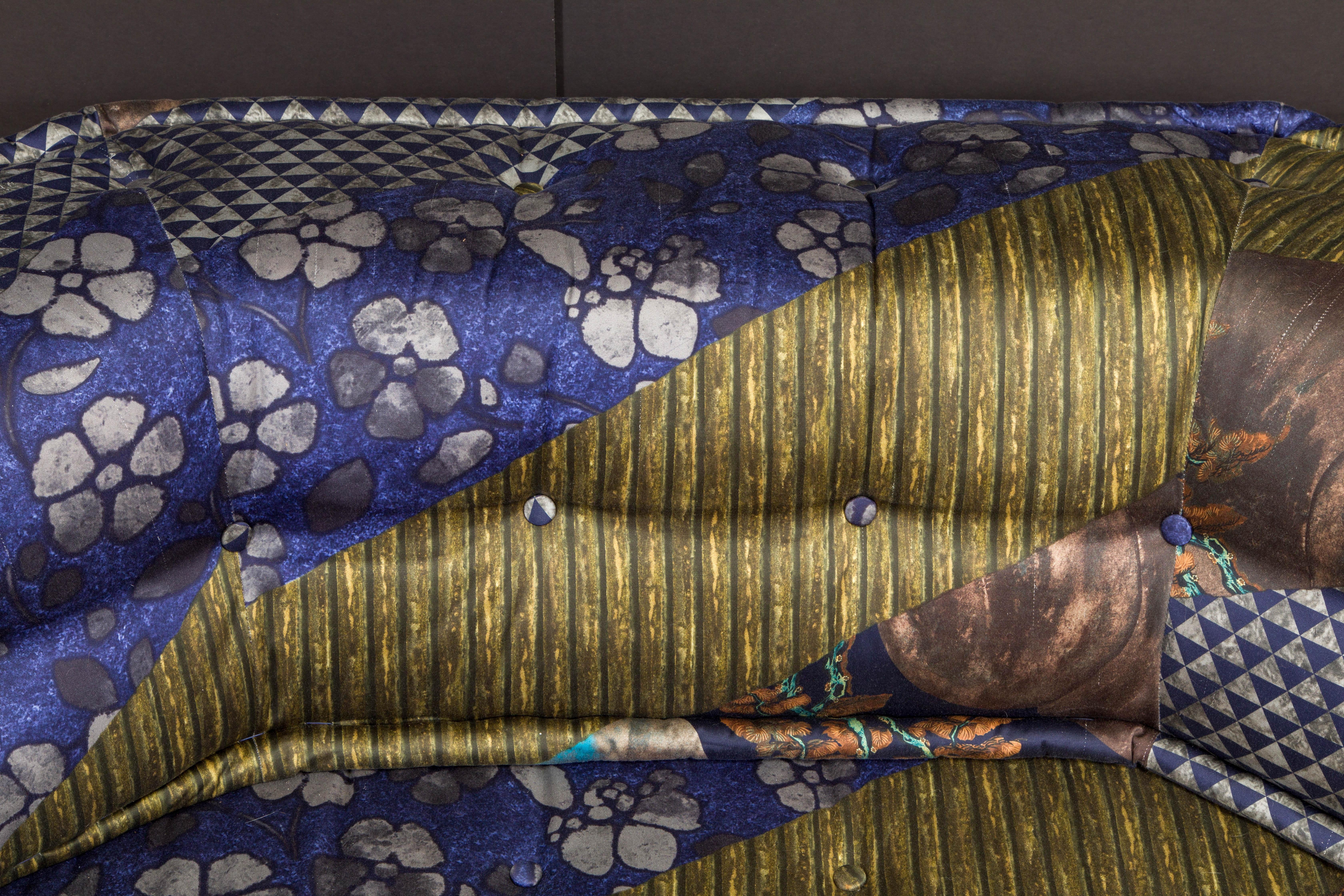 Contemporary Mah Jong by Hans Hopfer for Roche Bobois in Kenzo Takada Fabric, 2010s, Signed