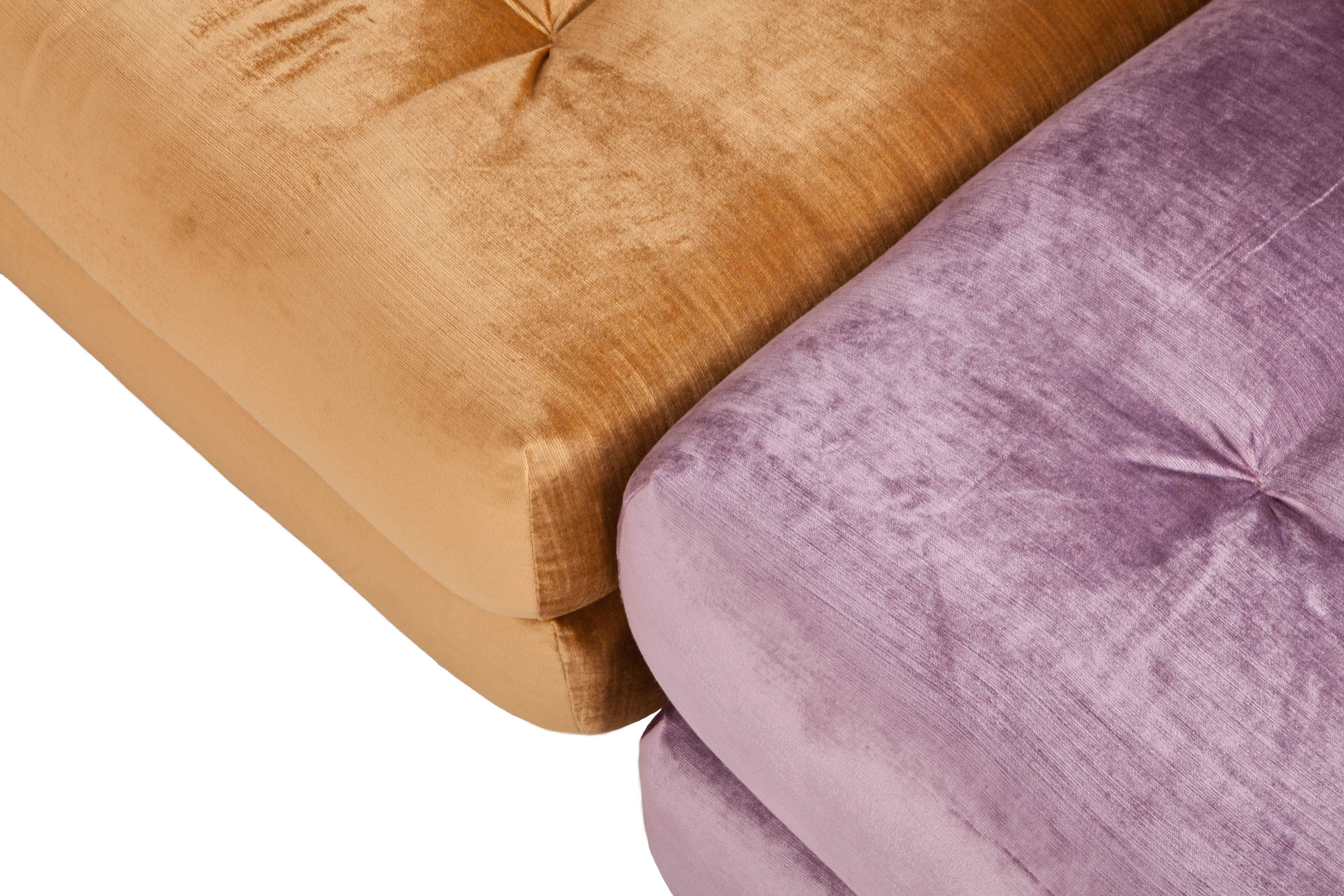 Mah Jong First Edition Modular Sectional Sofa in Gold Velvet by Roche Bobois 8