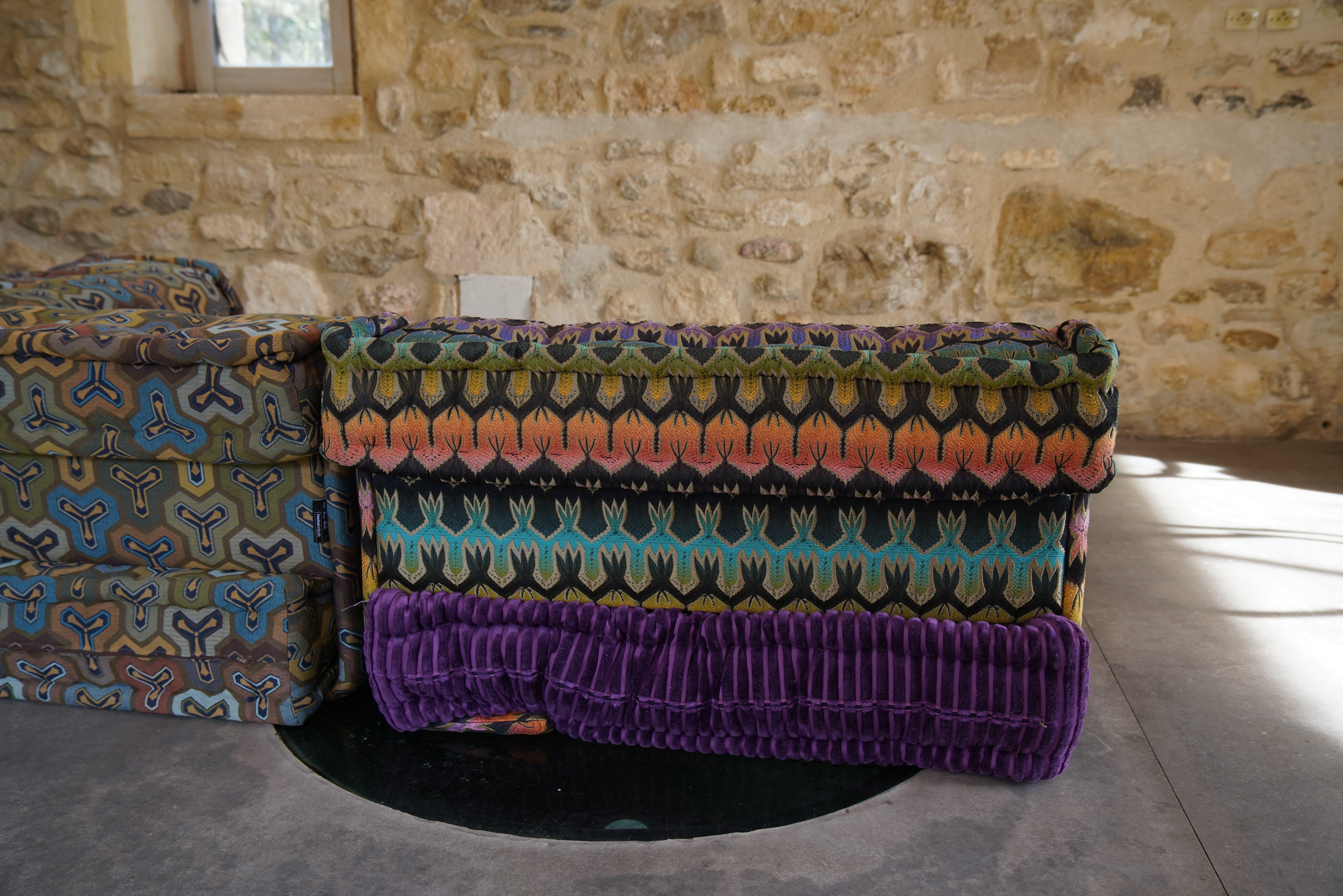 Mah Jong Velvet Kenzo Modular Sofa by Hans Hopfer for Roche Bobois, Italy 2018 2