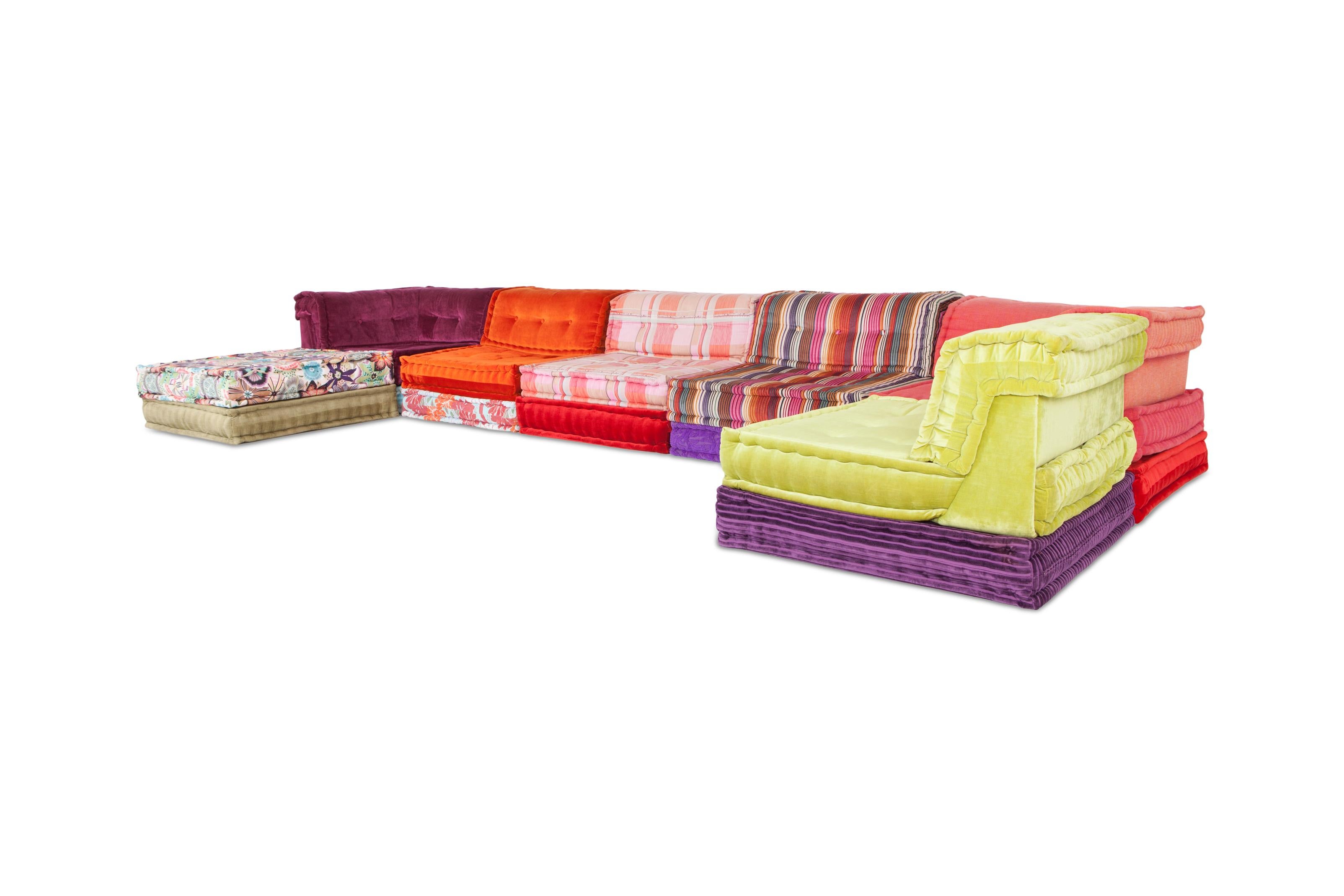Roche Bobois modular sofa composition.

This unique sofa consists out of 20 different elements, their modular build makes it possible to arrange the sofa to every personal liking. There are endless combinations possible.

The sofa is upholstered