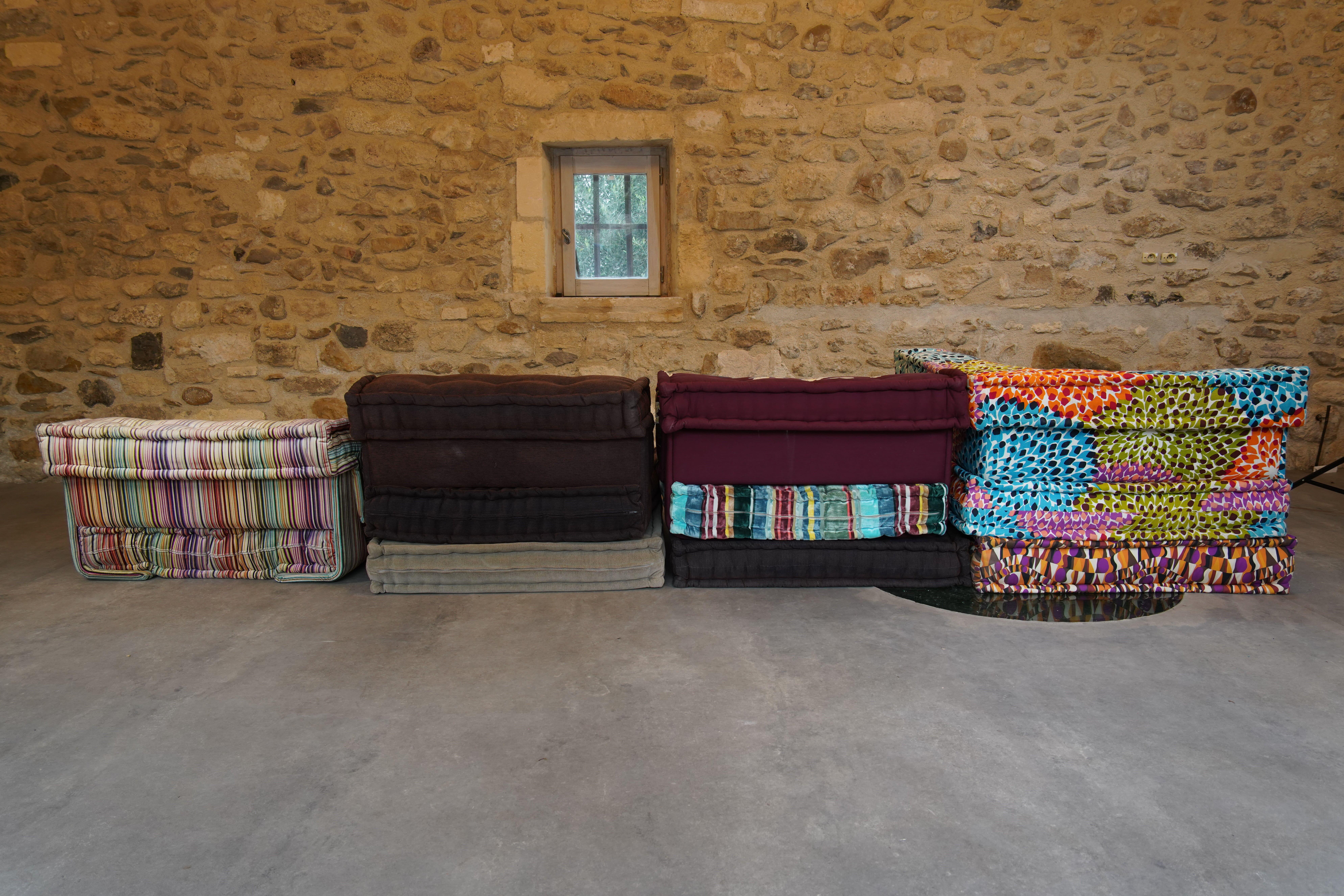 Mid-Century Modern Mah Jong Composition Missoni Sofa by Hans Hopfer for Roche Bobois, Italy 2018 For Sale