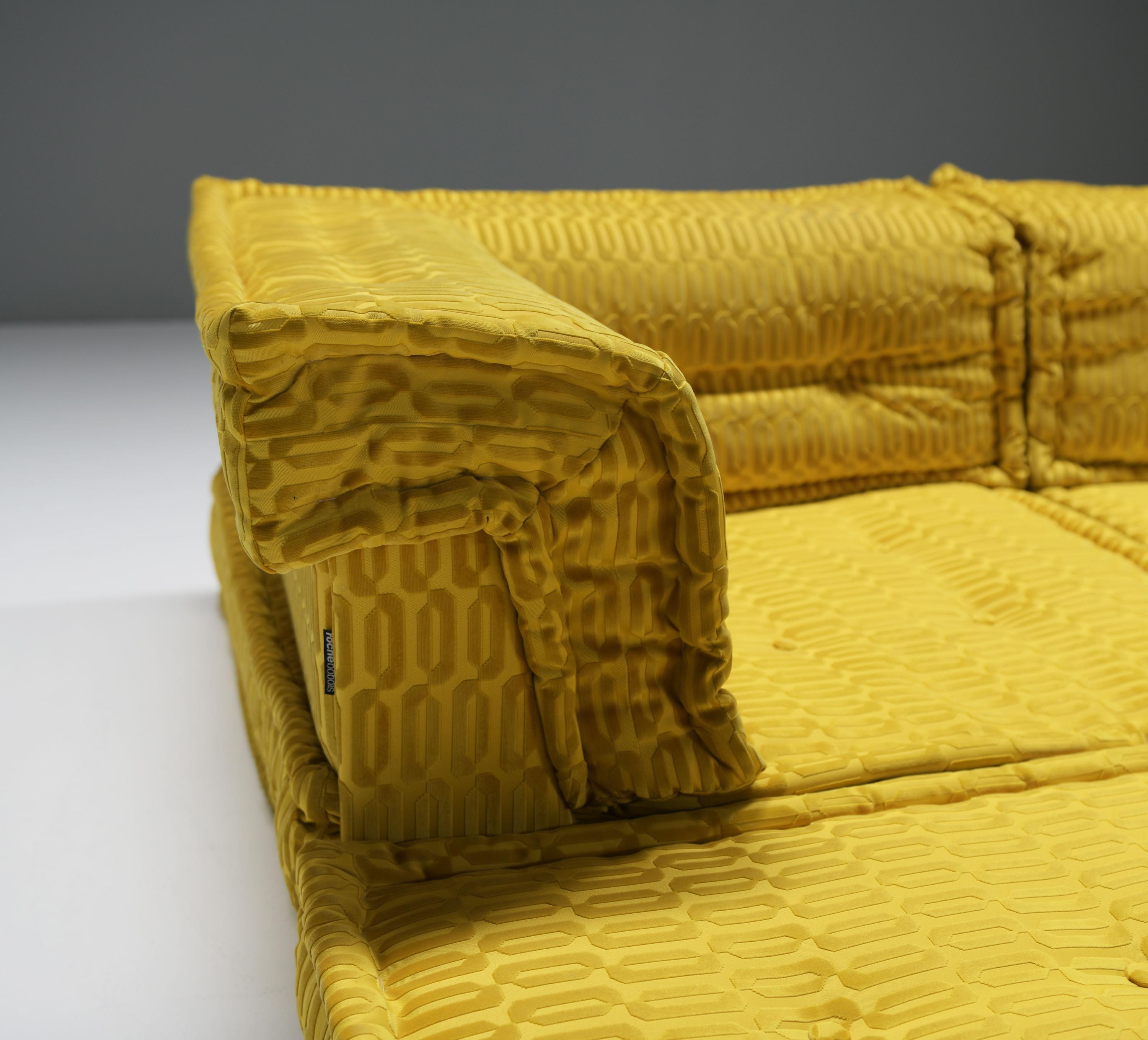 Mah Jong Private modular sofa in gold by Hans Hopfer for Roche Bobois France For Sale 3