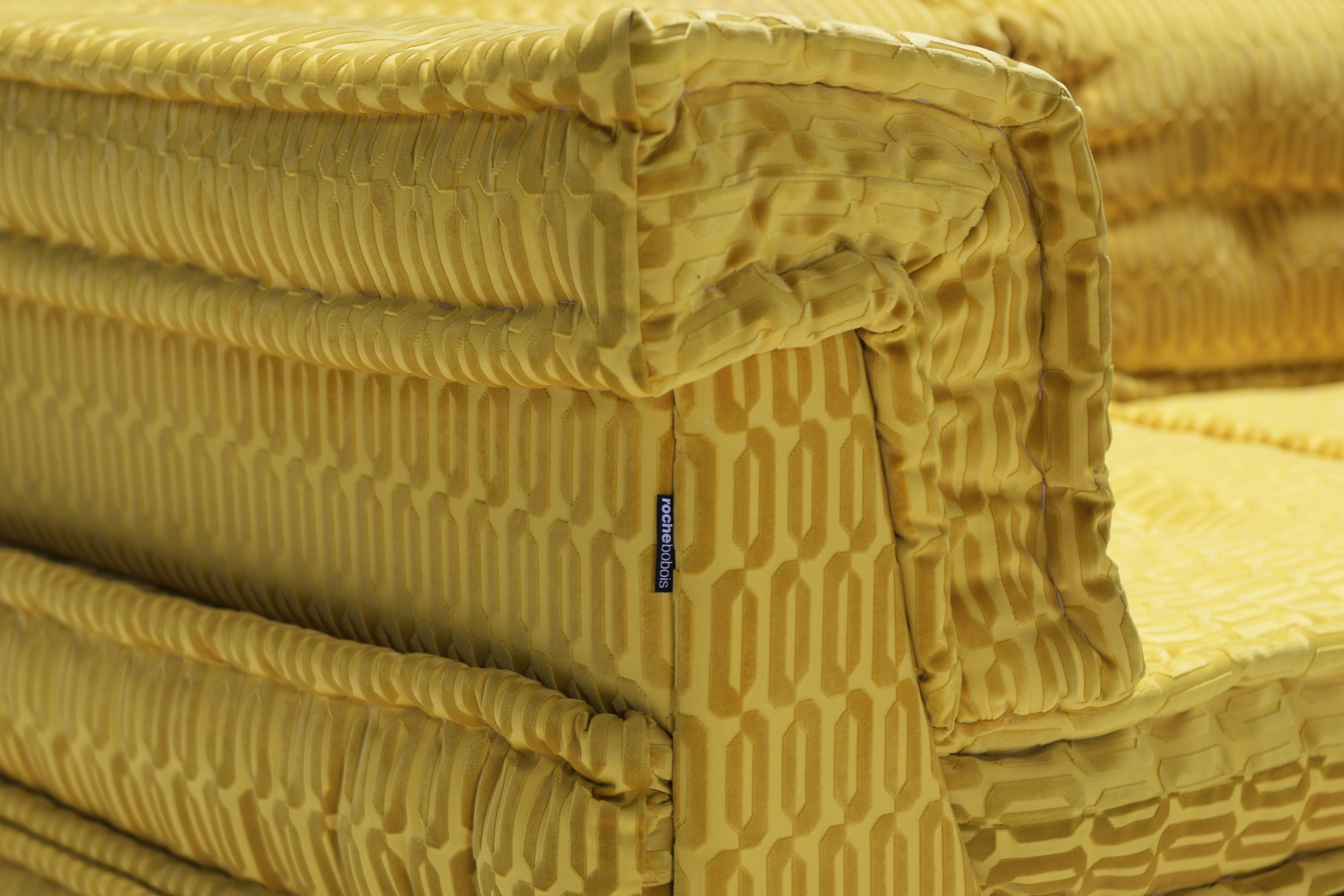 Mah Jong Private modular sofa in gold by Hans Hopfer for Roche Bobois France For Sale 6