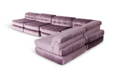Mah Jong sectional Sofa in Purple Velvet by Roche Bobois