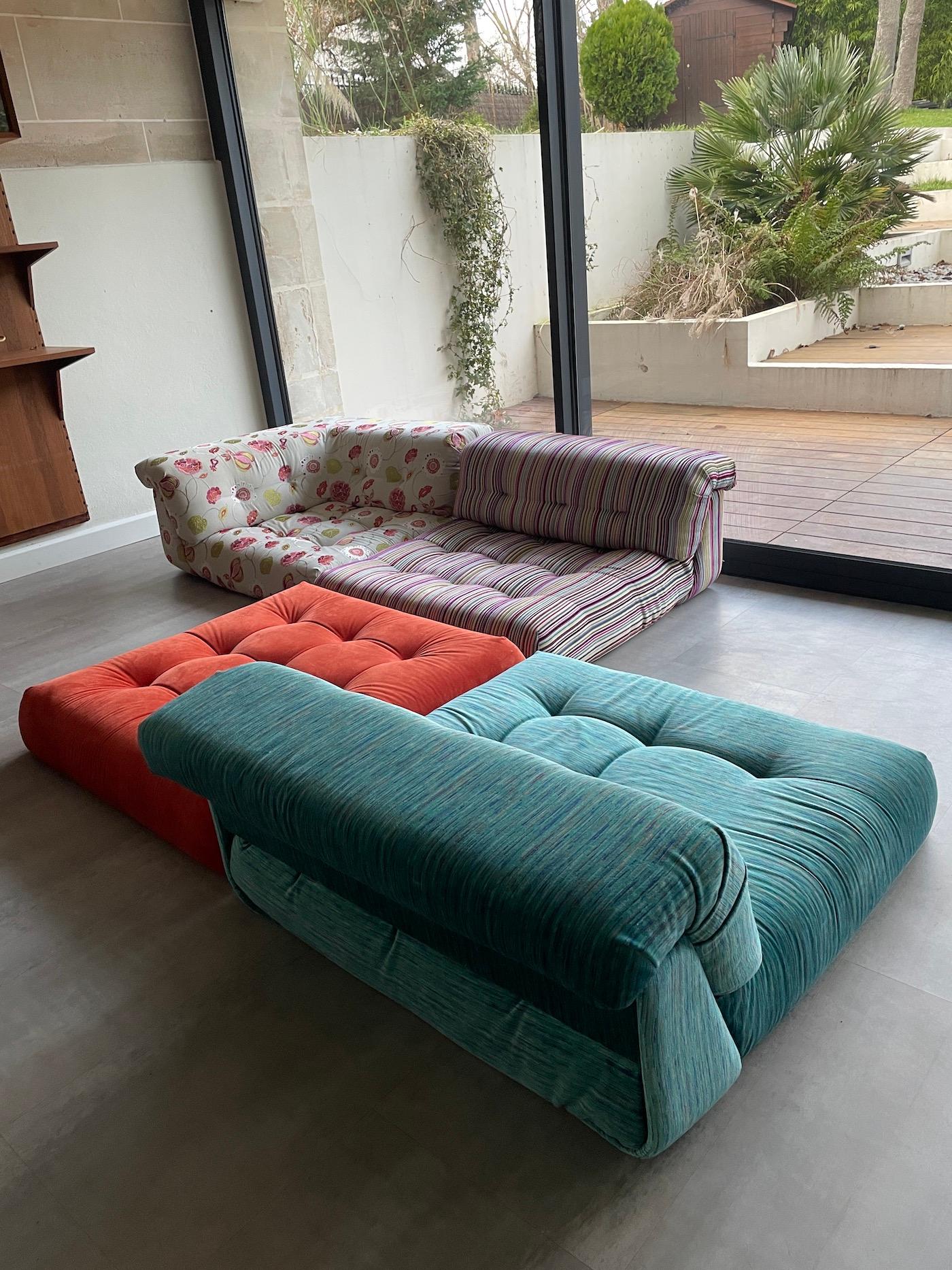 French Mah Jong Sofa, by Hans Hopfer, Edited by Roche Bobois