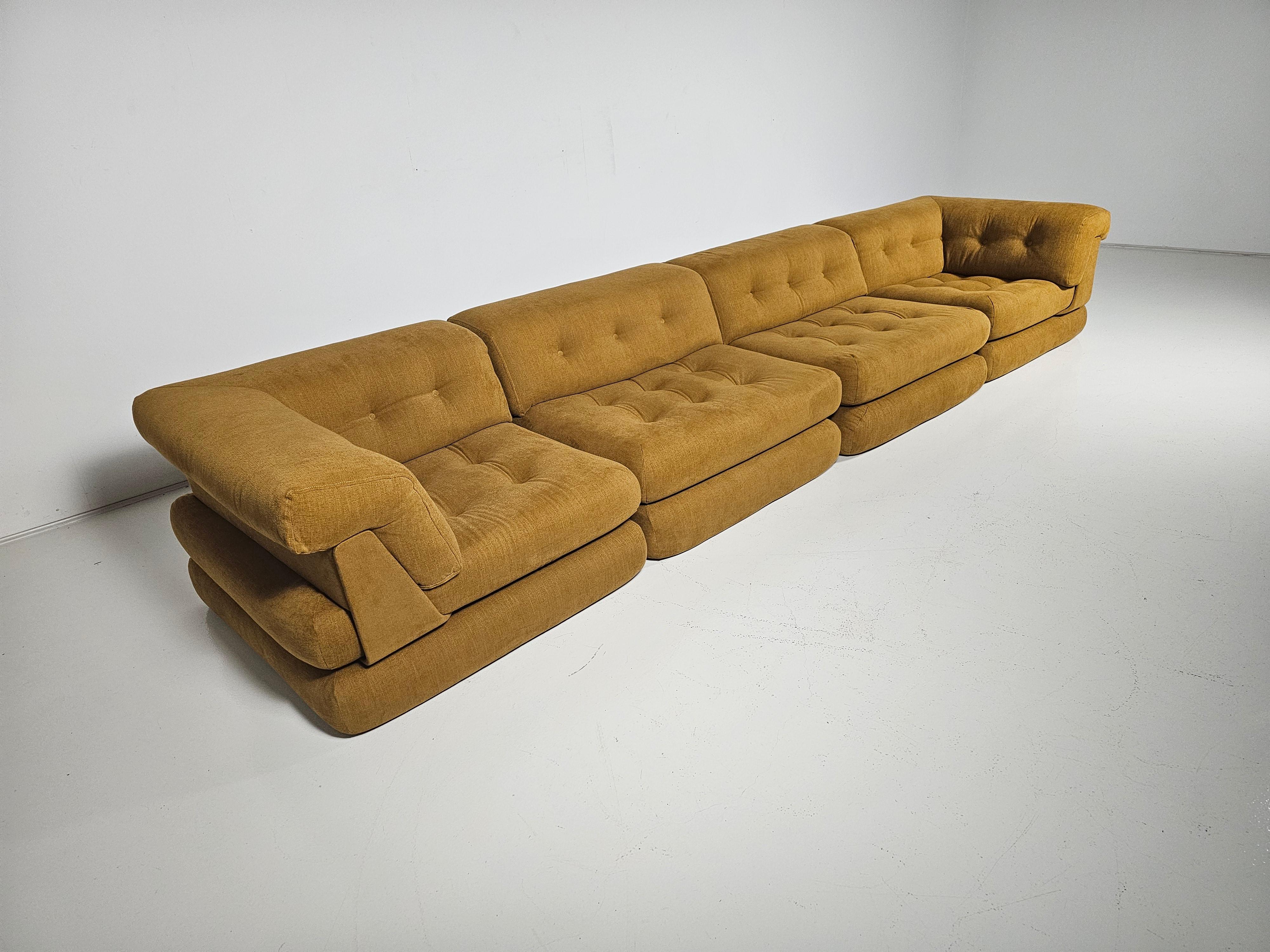 Mid-Century Modern Canapé Mah Jong de Hans Hopfer, Roche Bobois, France, 1970