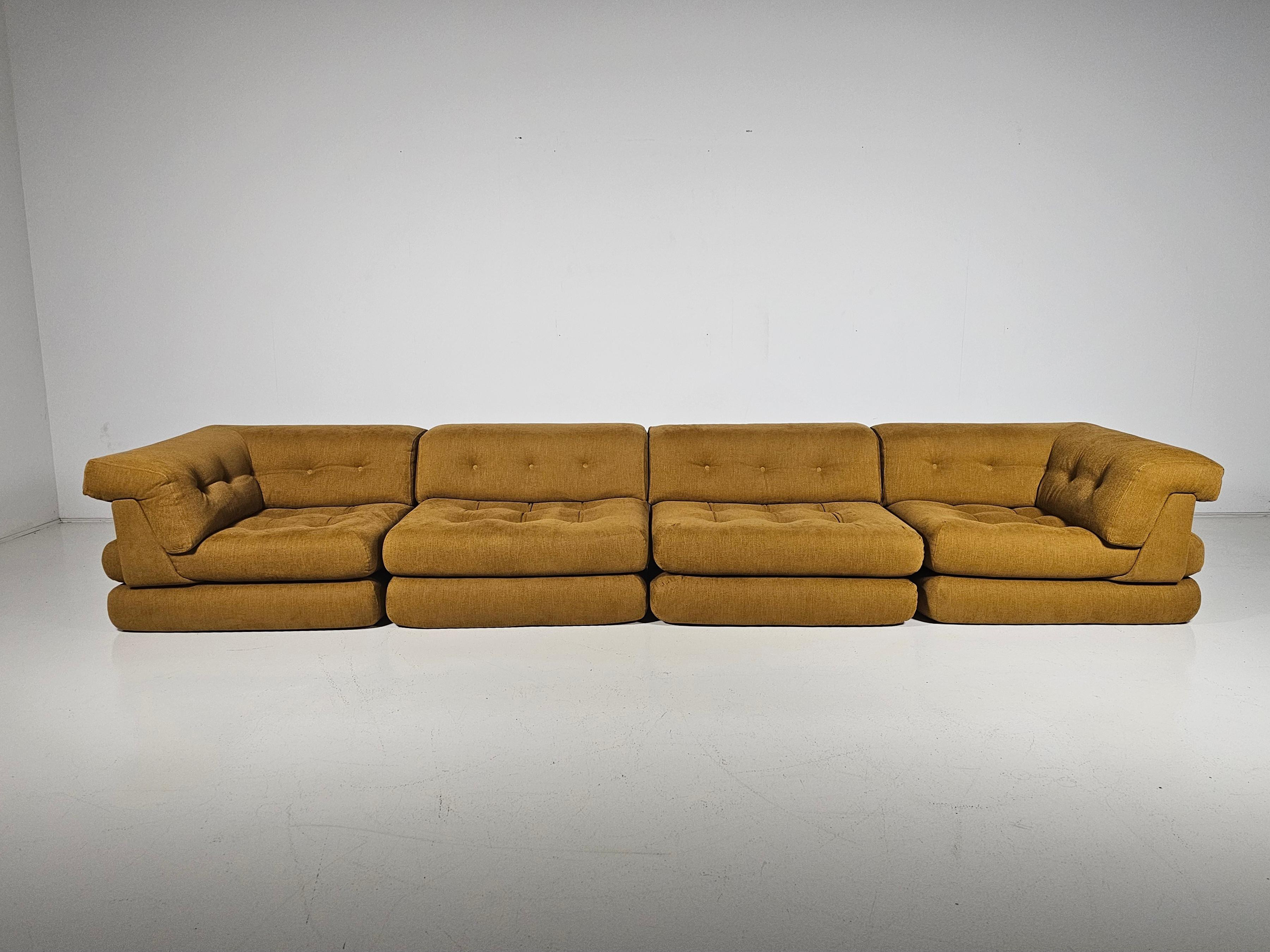 Européen Canapé Mah Jong de Hans Hopfer, Roche Bobois, France, 1970