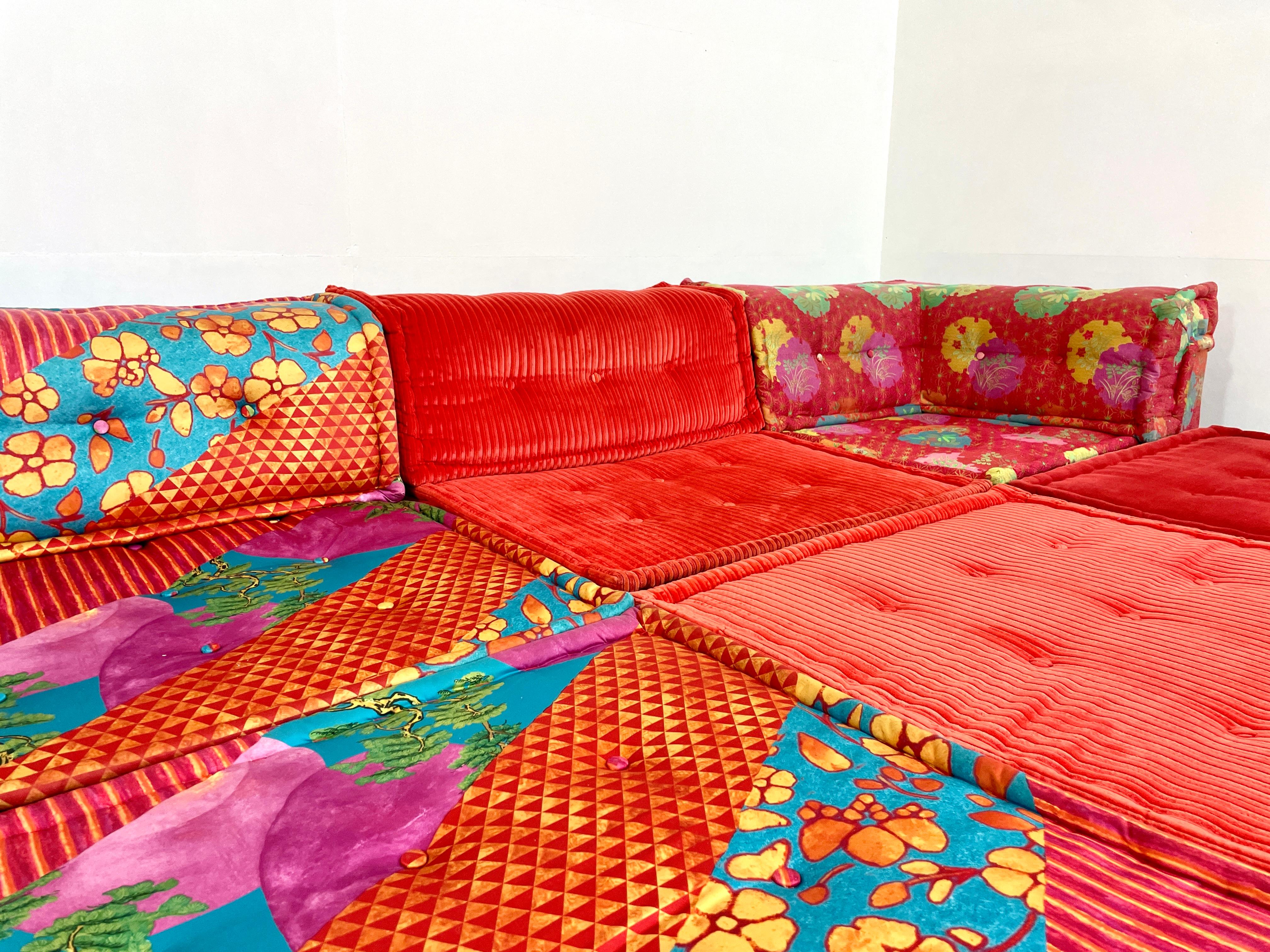 French Mah jong sofa from Hans Hopfer for Roche Bobois design by Kenzo Takata  For Sale