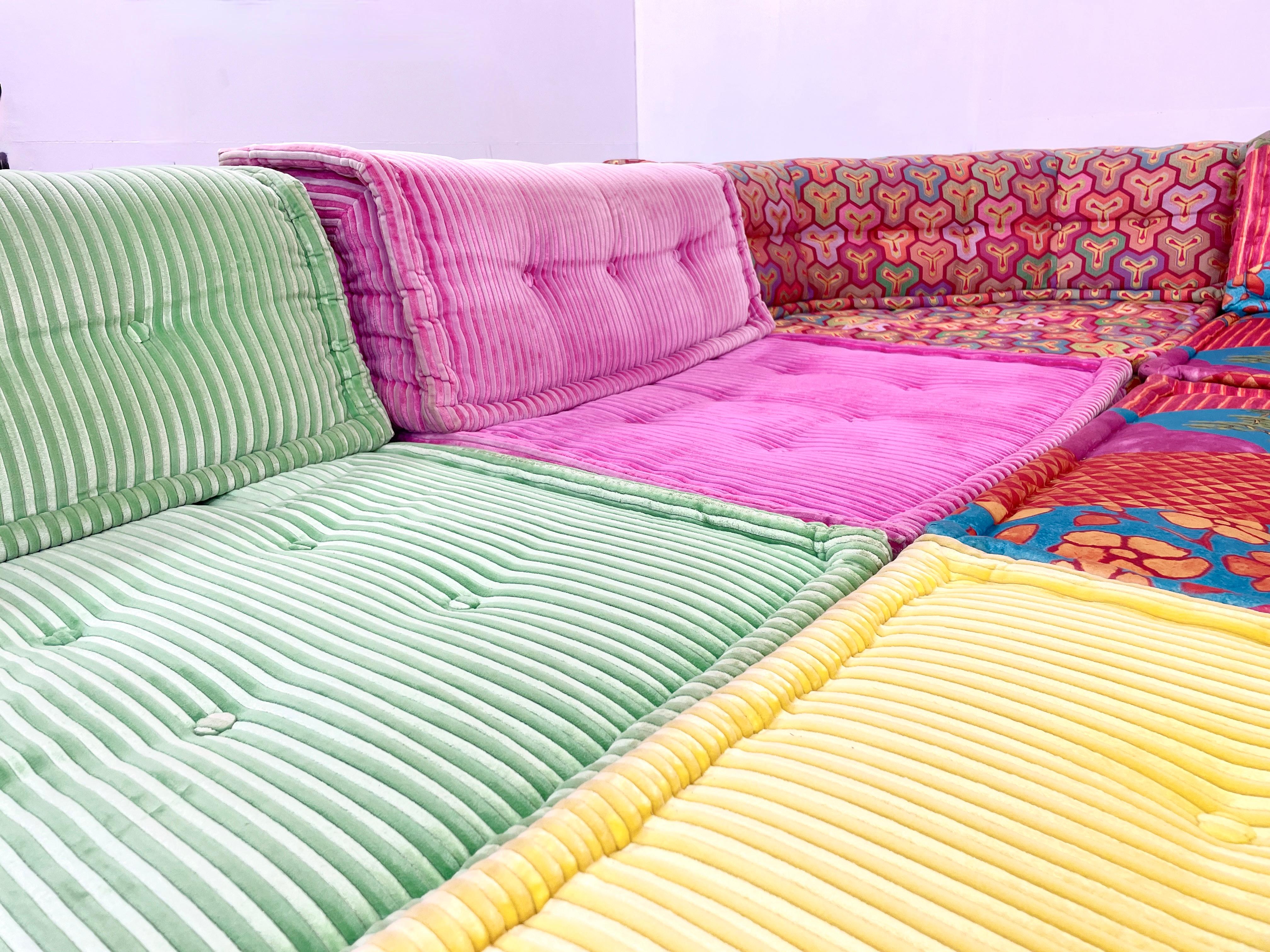 Mah jong-Sofa von Hans Hopfer für Roche Bobois, entworfen von Kenzo Takata  (Stoff) im Angebot