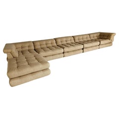 Used Mah Jong sofa in beige/sand fabric by Hans Hopfer, Roche Bobois, France, 1970s