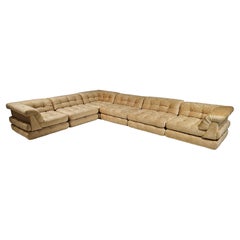 Mah Jong sofa in chenille fabric  by Hans Hopfer, Roche Bobois, France, 1970s
