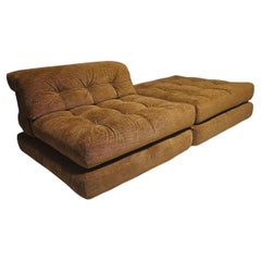 Mah Jong sofa in cognac chenille byook Roche Bobois, France, 1970s