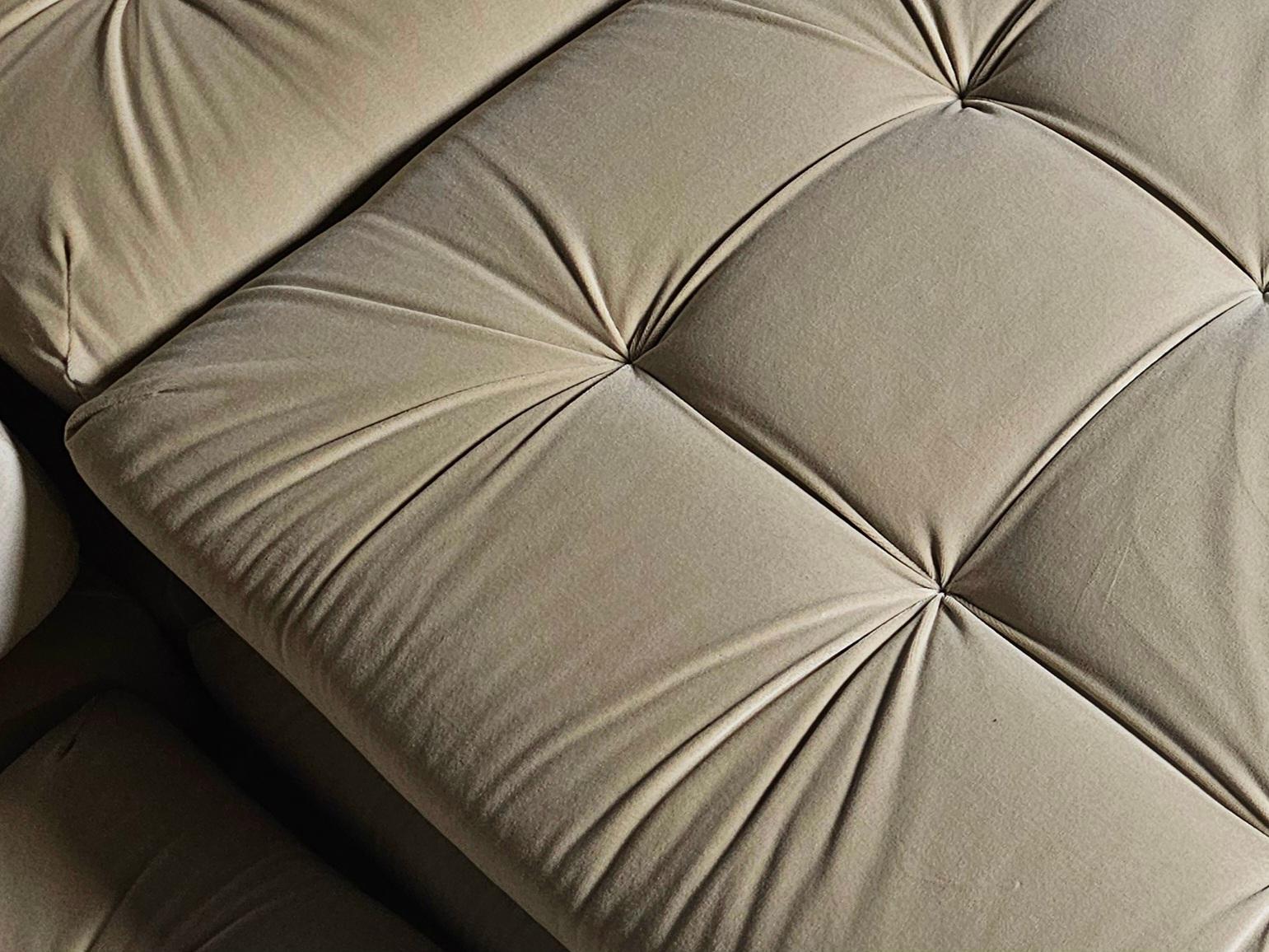 Canapé Mah Jong en lin, velours de coton par Roche Bobois, France, 1970 en vente 2