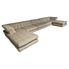 Maha Jong-Sofa aus Leinen-Baumwollsamt von Roche Bobois, Frankreich, 1970er Jahre