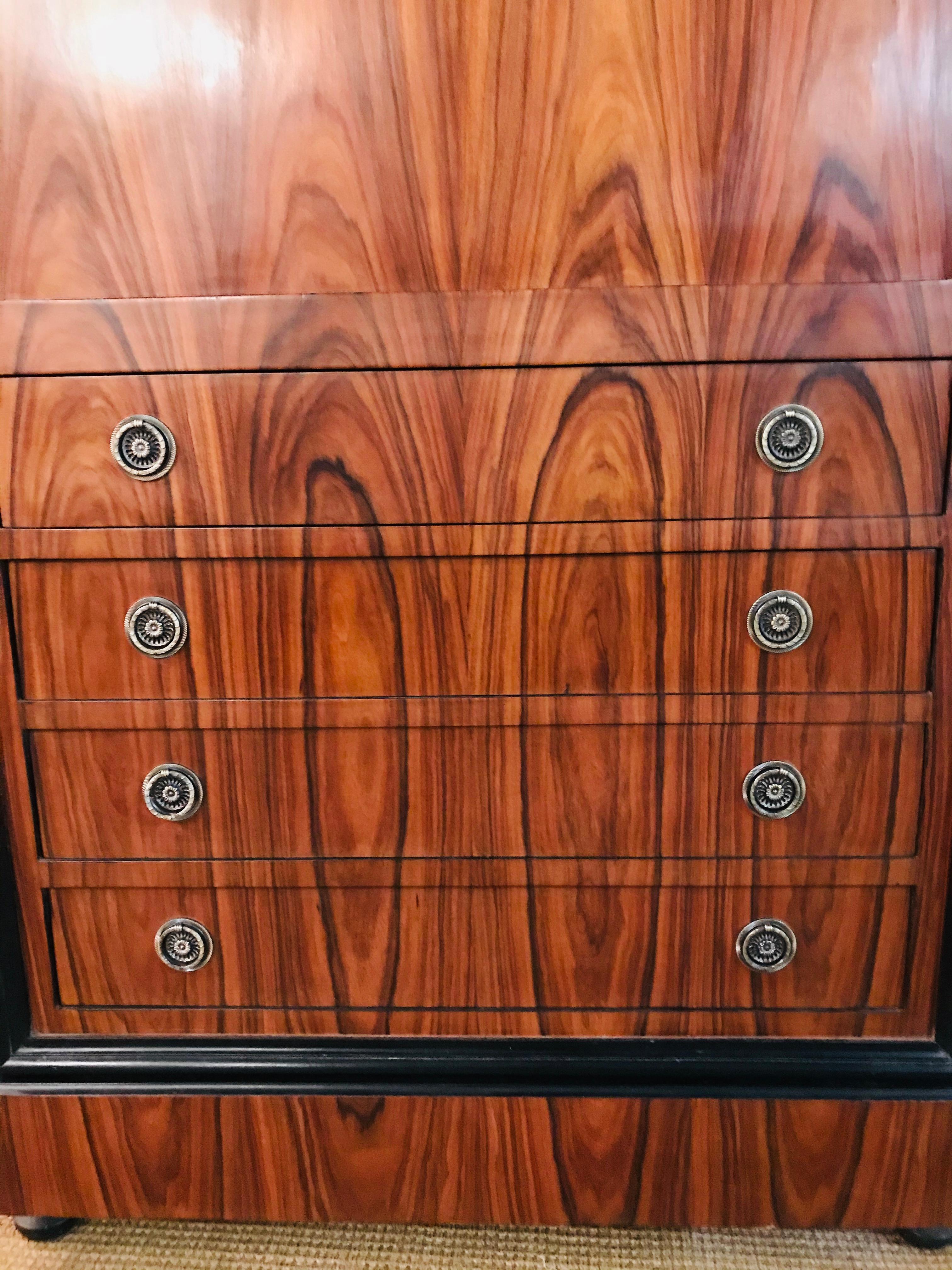 Veneer Mahogany Secretary in the Biedermeier Style