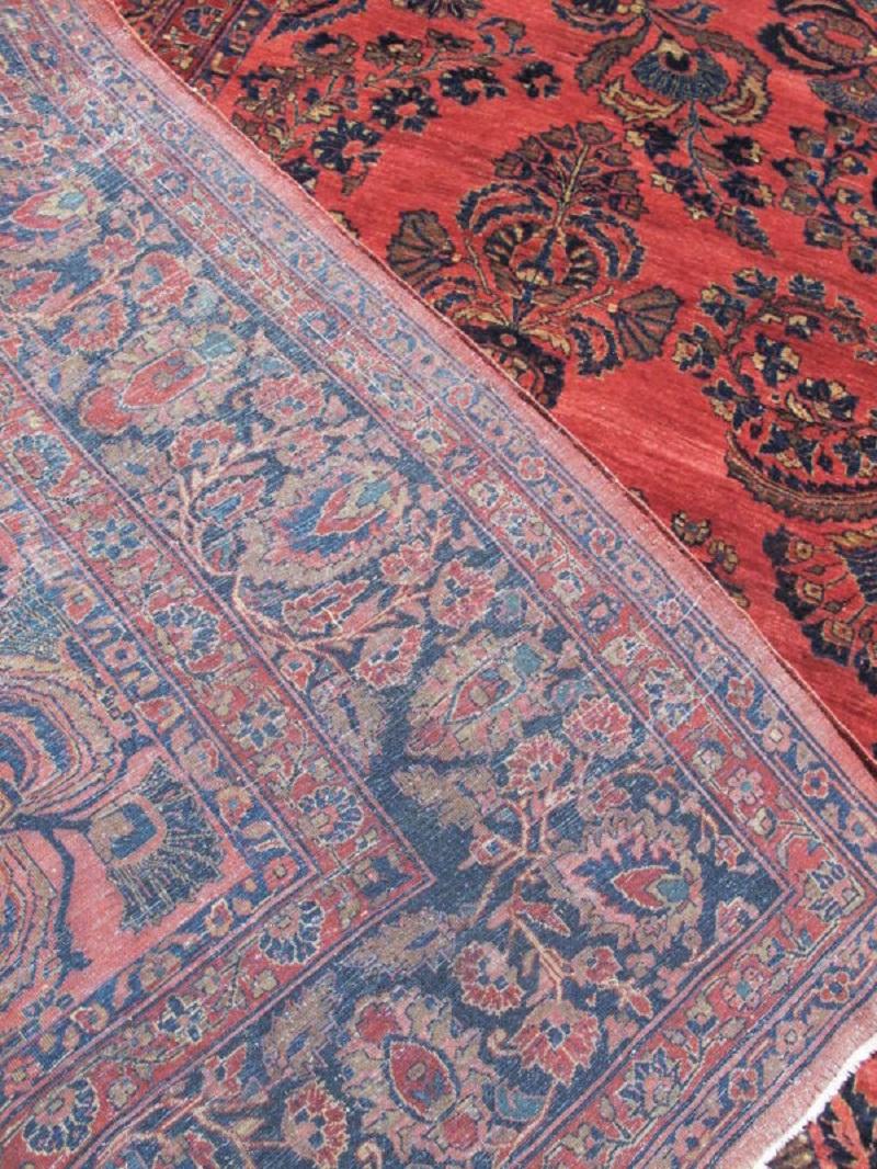 Hand-Knotted Mahajeran Sarouk Carpet, Early 20th Century For Sale