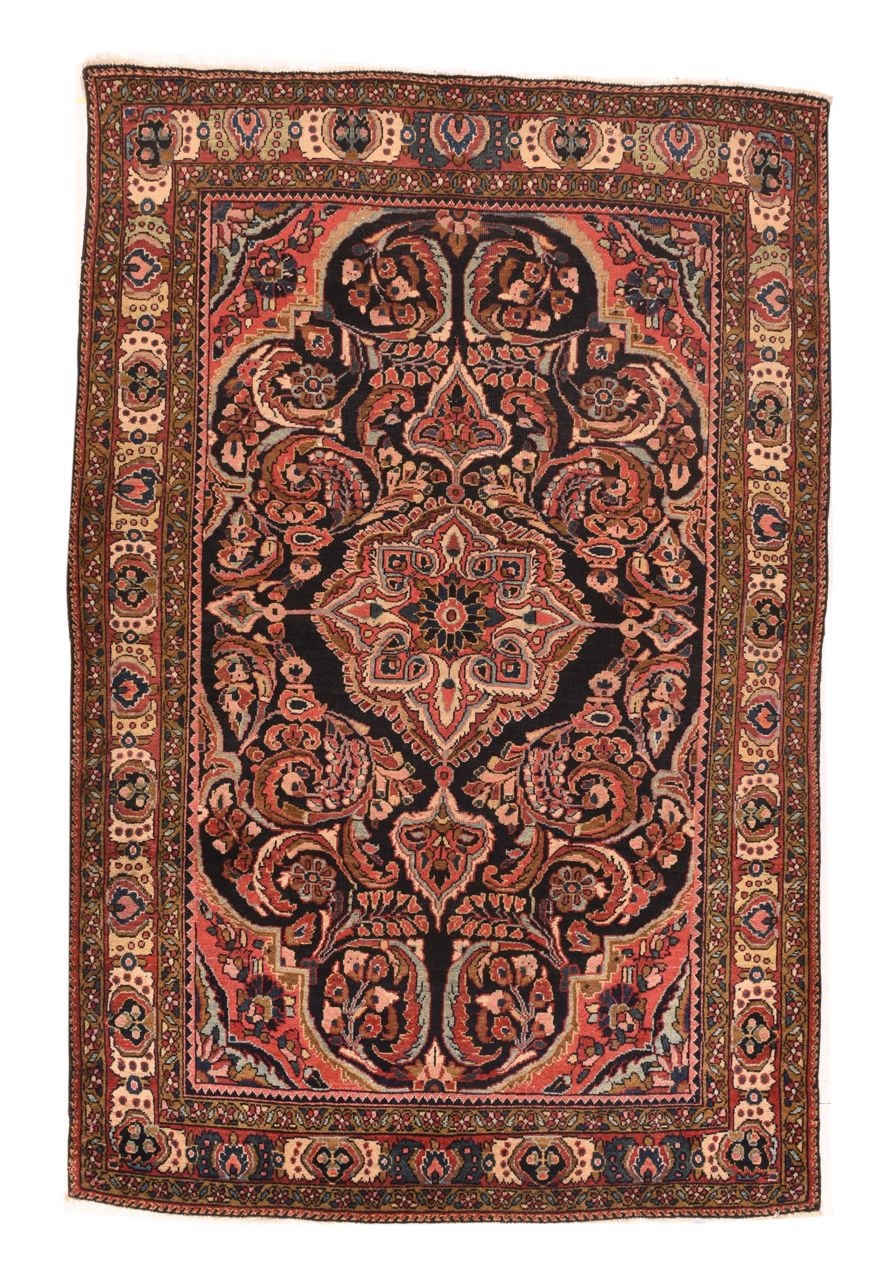 Late 19th Century Antique Persian Mahal Rug 4'11'' x 7'7'' For Sale