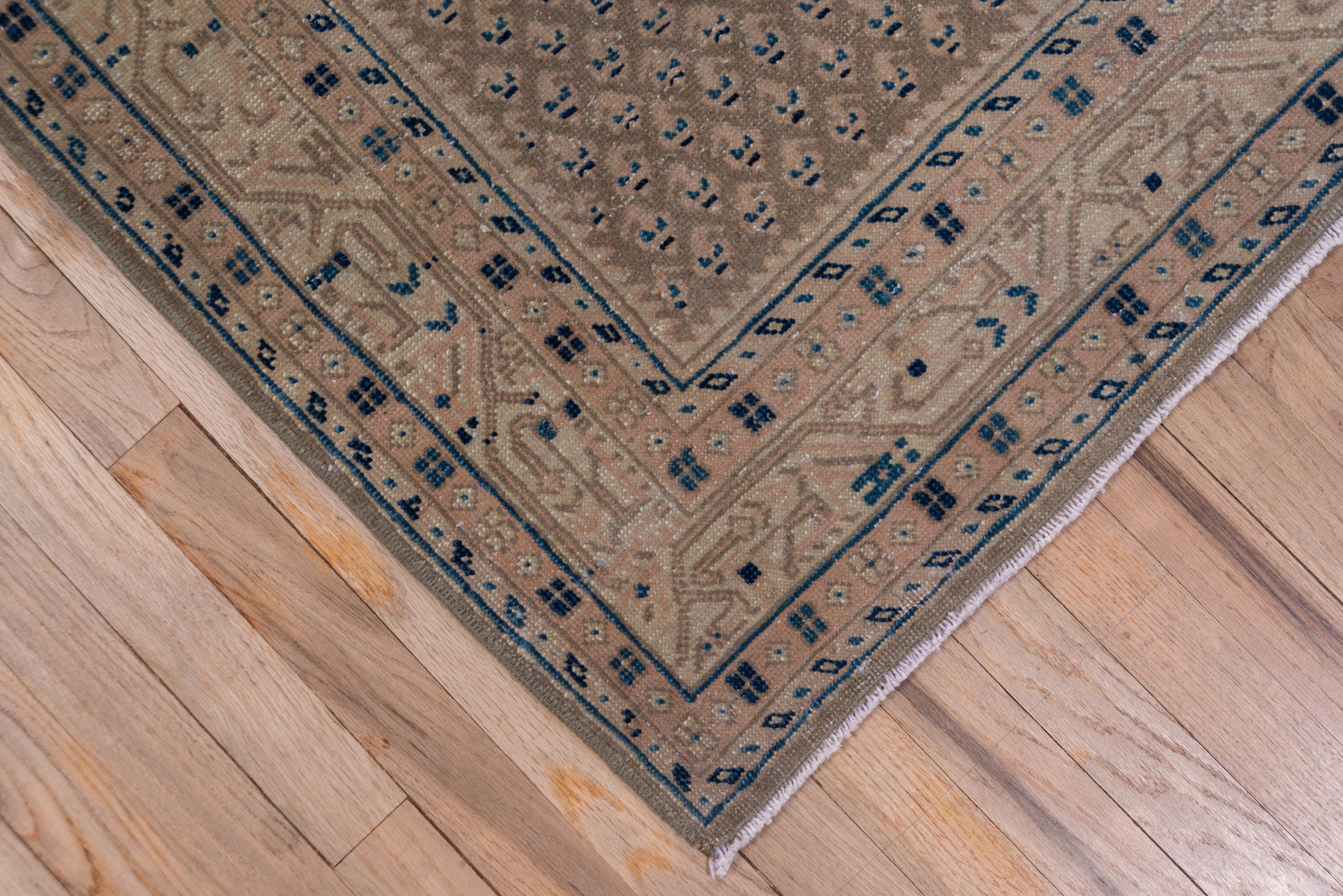 Persian Mahal Runner, Olive Field, circa 1930s For Sale