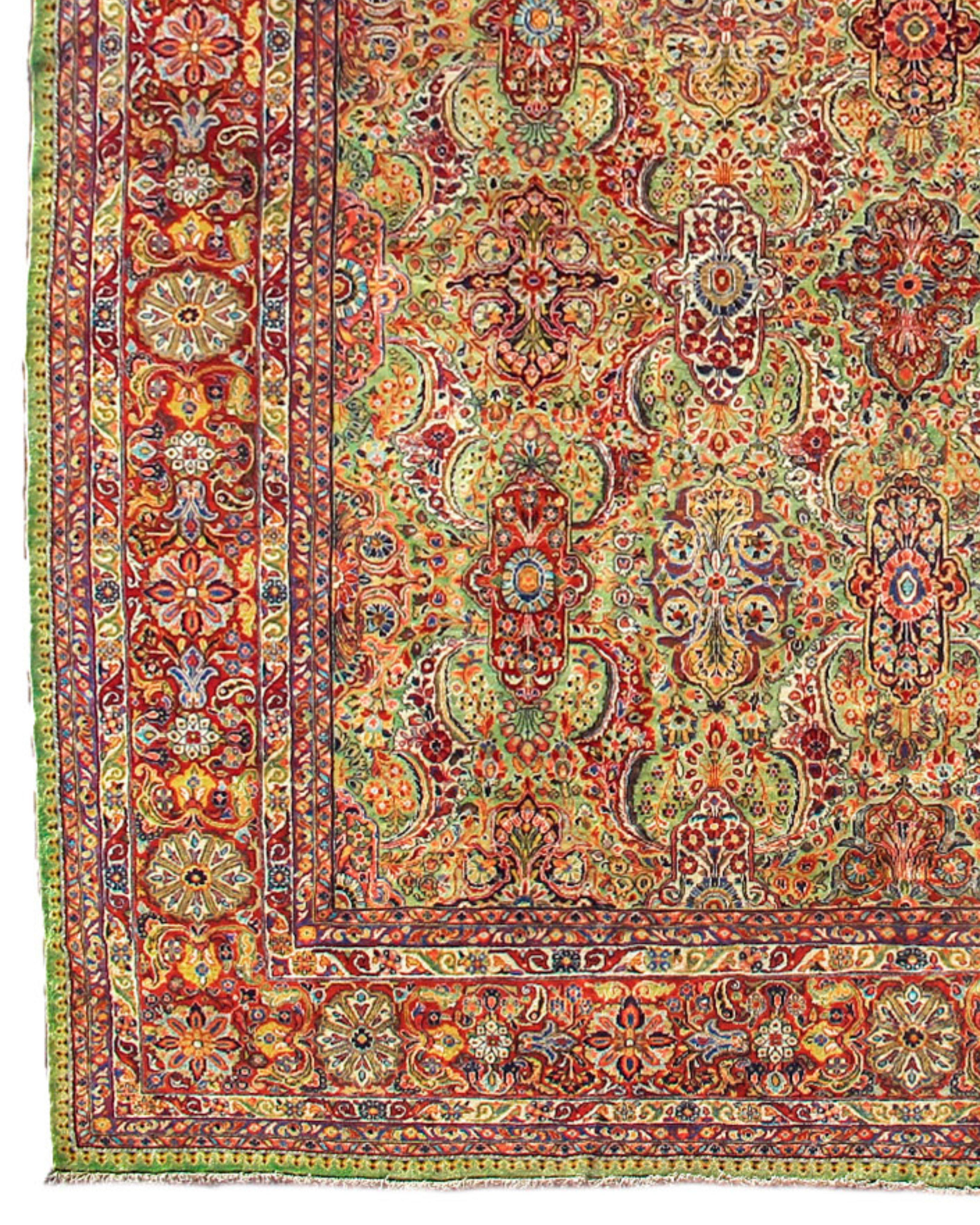 Hand-Knotted Mahal Sarouk Carpet Rug, 20th century For Sale