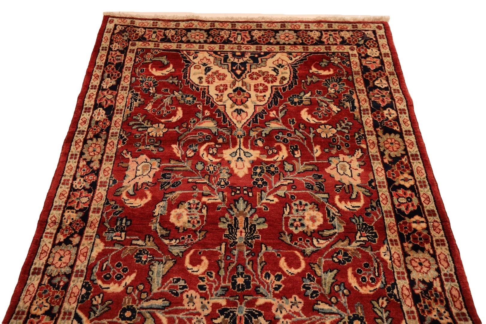 Wool Mahal Semi-Antique Runner - 4'6