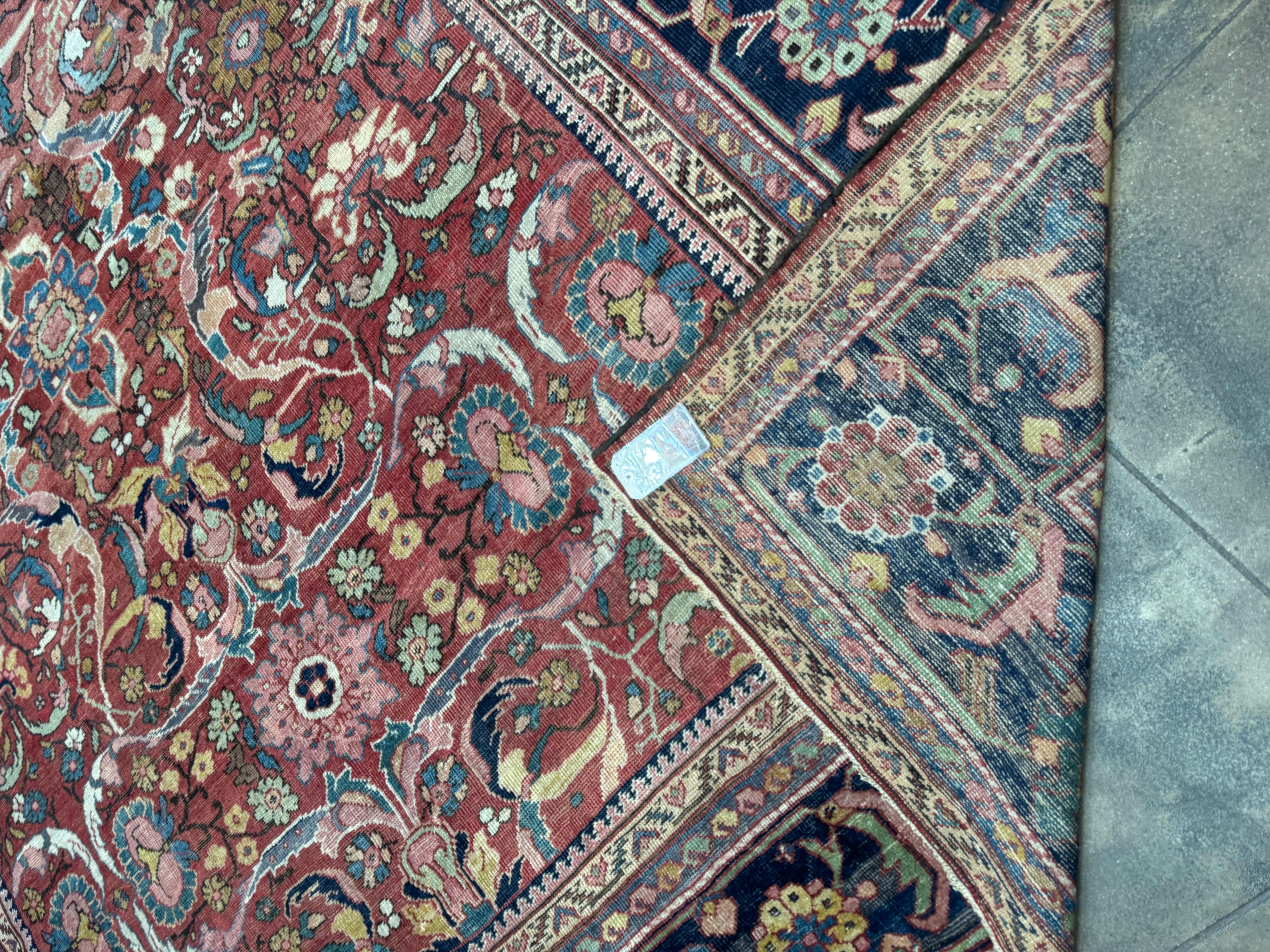 Annodato a mano Tappeto Mahal in lana - 12′3″ × 8′10″ in vendita