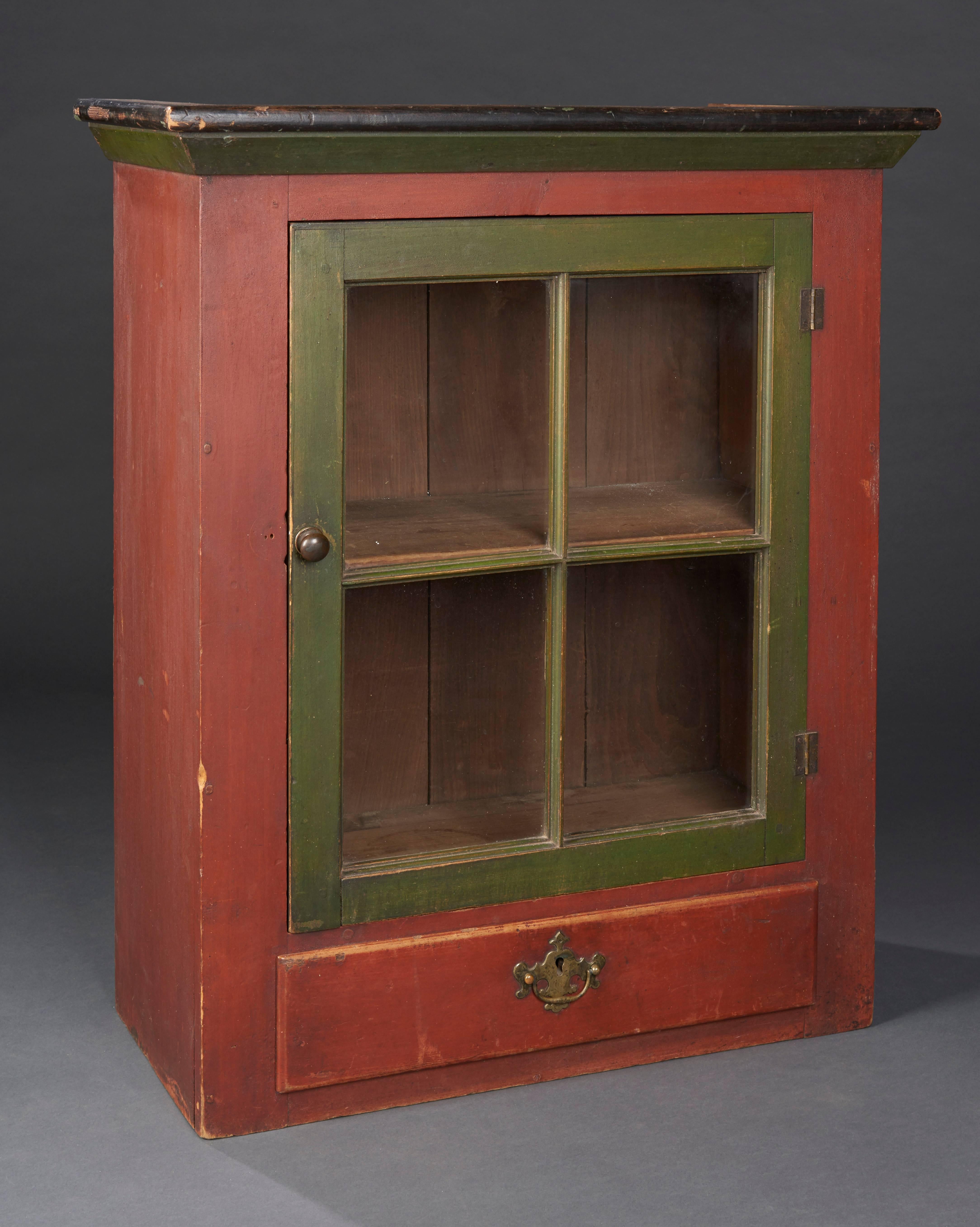 An elegant, unadorned example of Mahantongo craftsmanship, circa 1835. Original condition, original hardware. Poplar with original paint, brass, and iron.

Exhibition history: Mahantongo Valley Furniture, Center Gallery, Bucknell University;