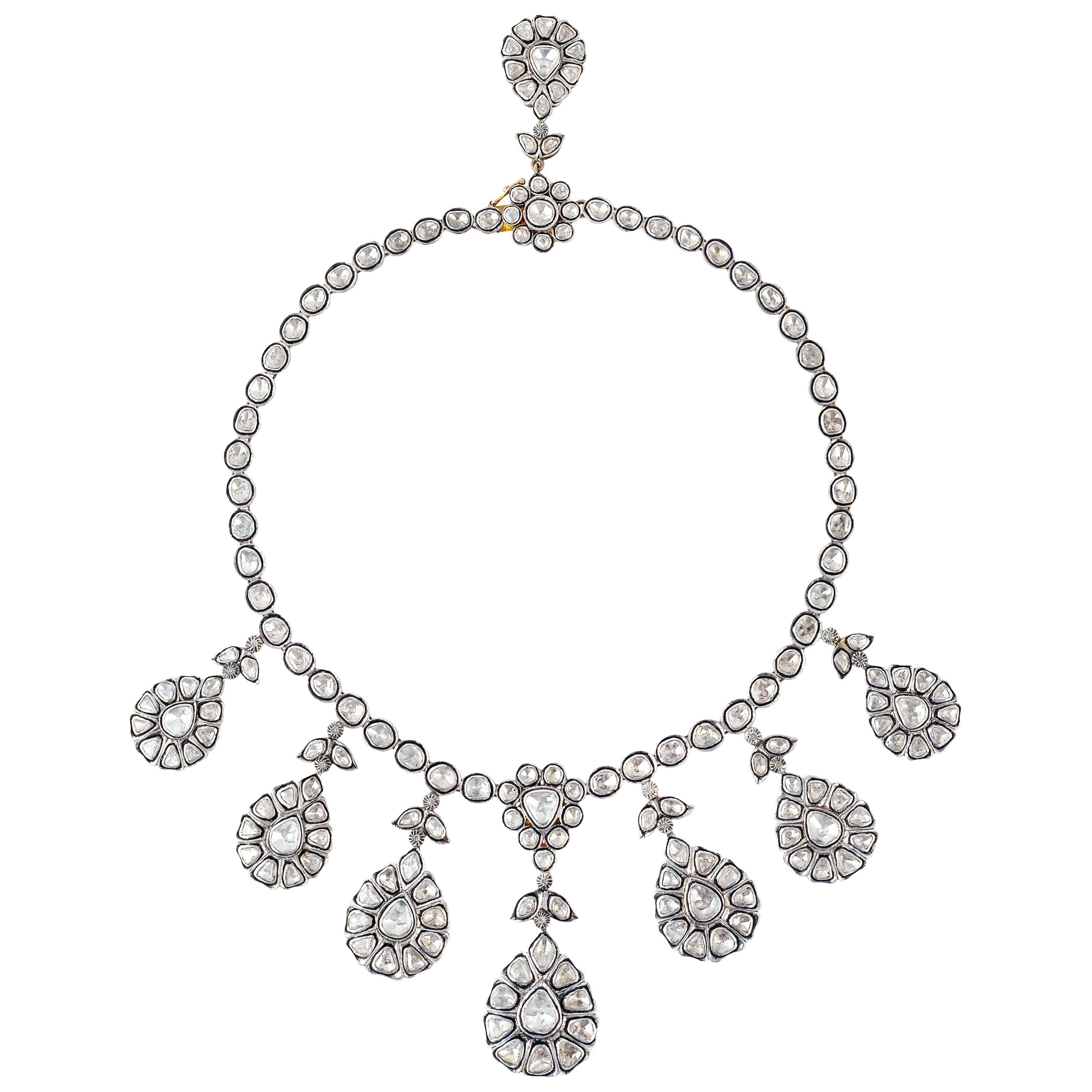 Maharaja 12.59 Carat Rose Cut Diamond Necklace