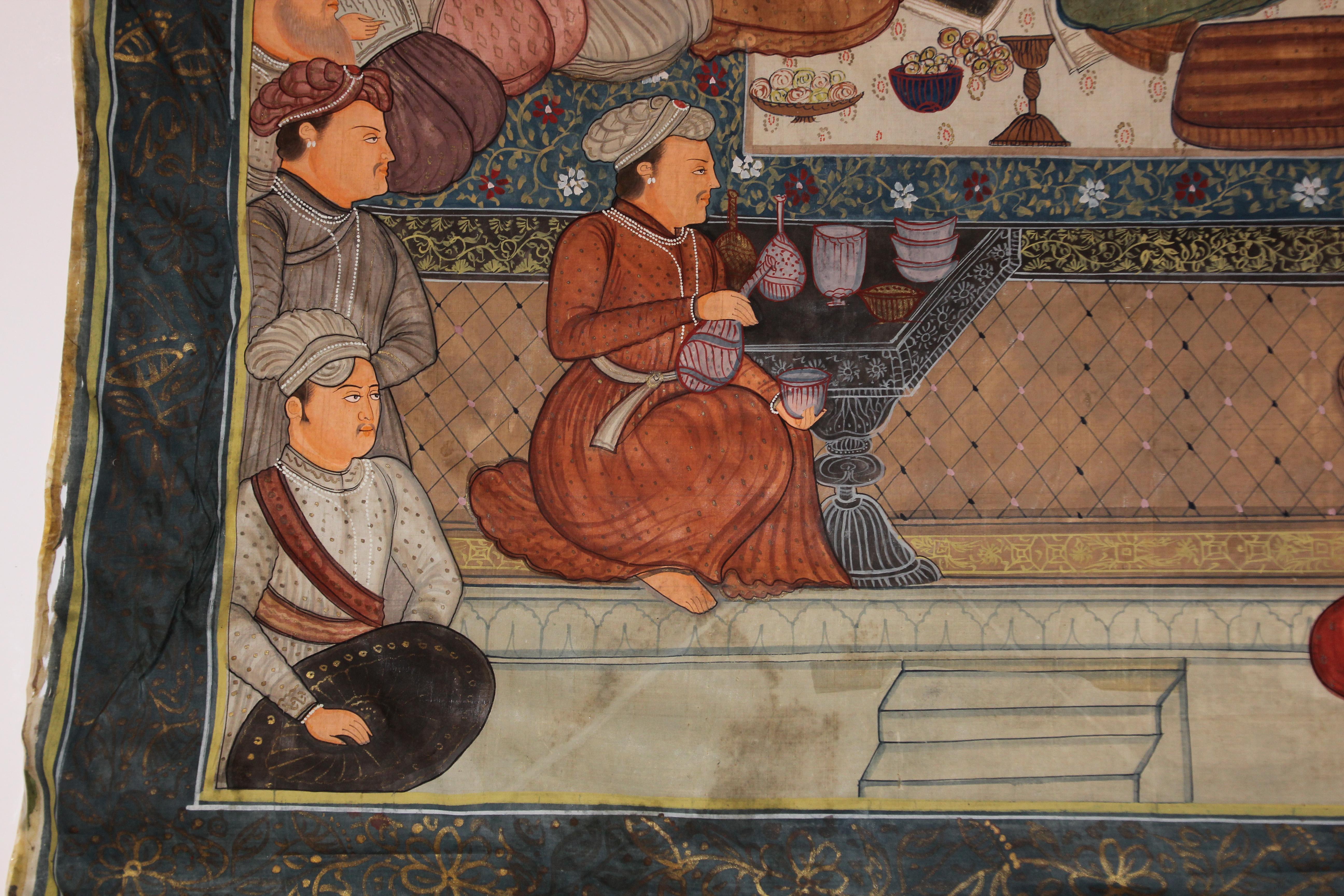 Maharaja Mughal Style Indian Art Painting on Silk 9
