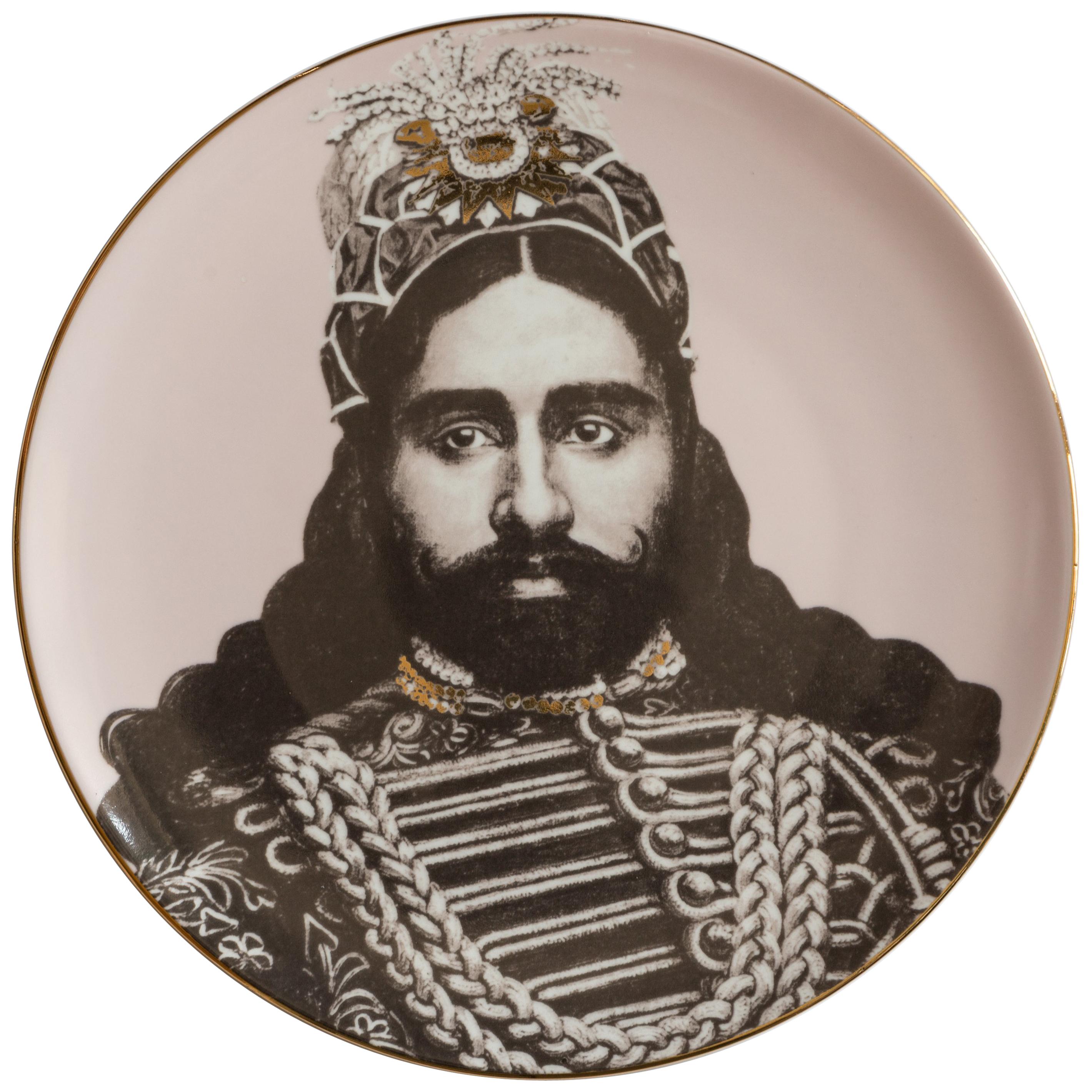 Maharaja One Porcelain Dinner Plate by Vito Nesta for Les-Ottomans For Sale