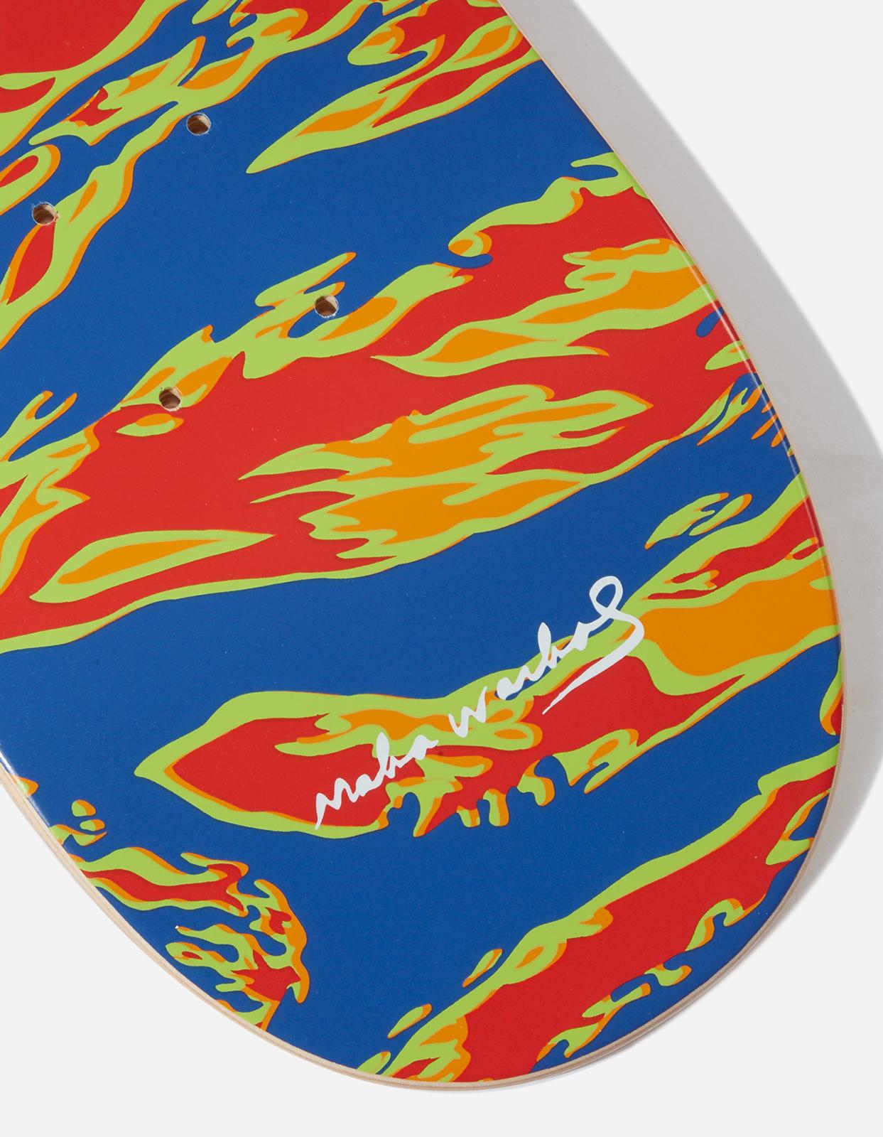 DPM: Pop tigerskins series 3

Maharishi and the Andy Warhol foundation continue their ongoing series of collaborative works with this camo skateboard deck.

The Canadian maple deck features a series of six vivid pop colour camouflages, inspired