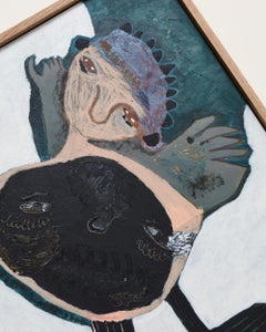 L'enfance - Mixed media figurative painting by french artist