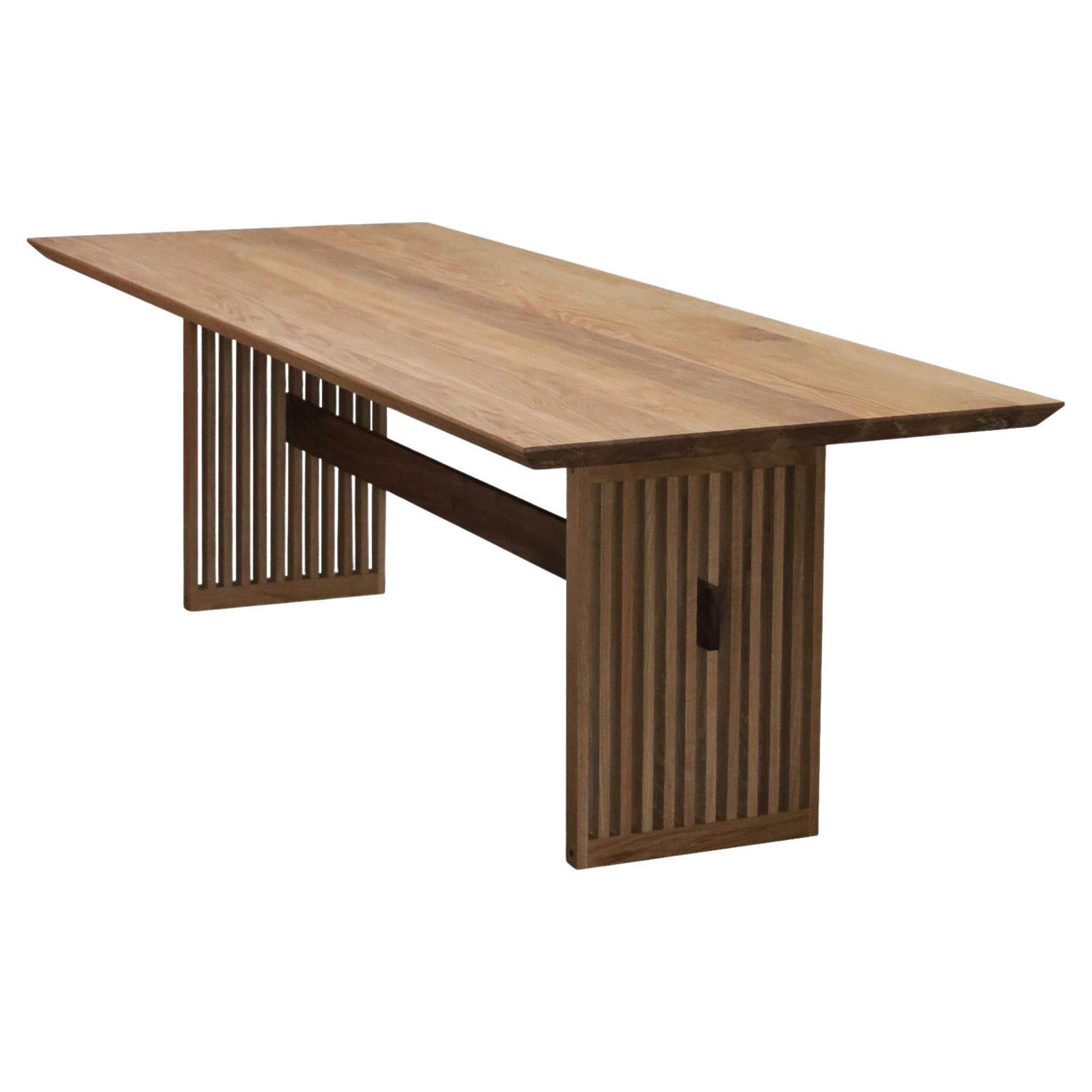 Mahayana White Oak and Walnut Dining Room Table For Sale