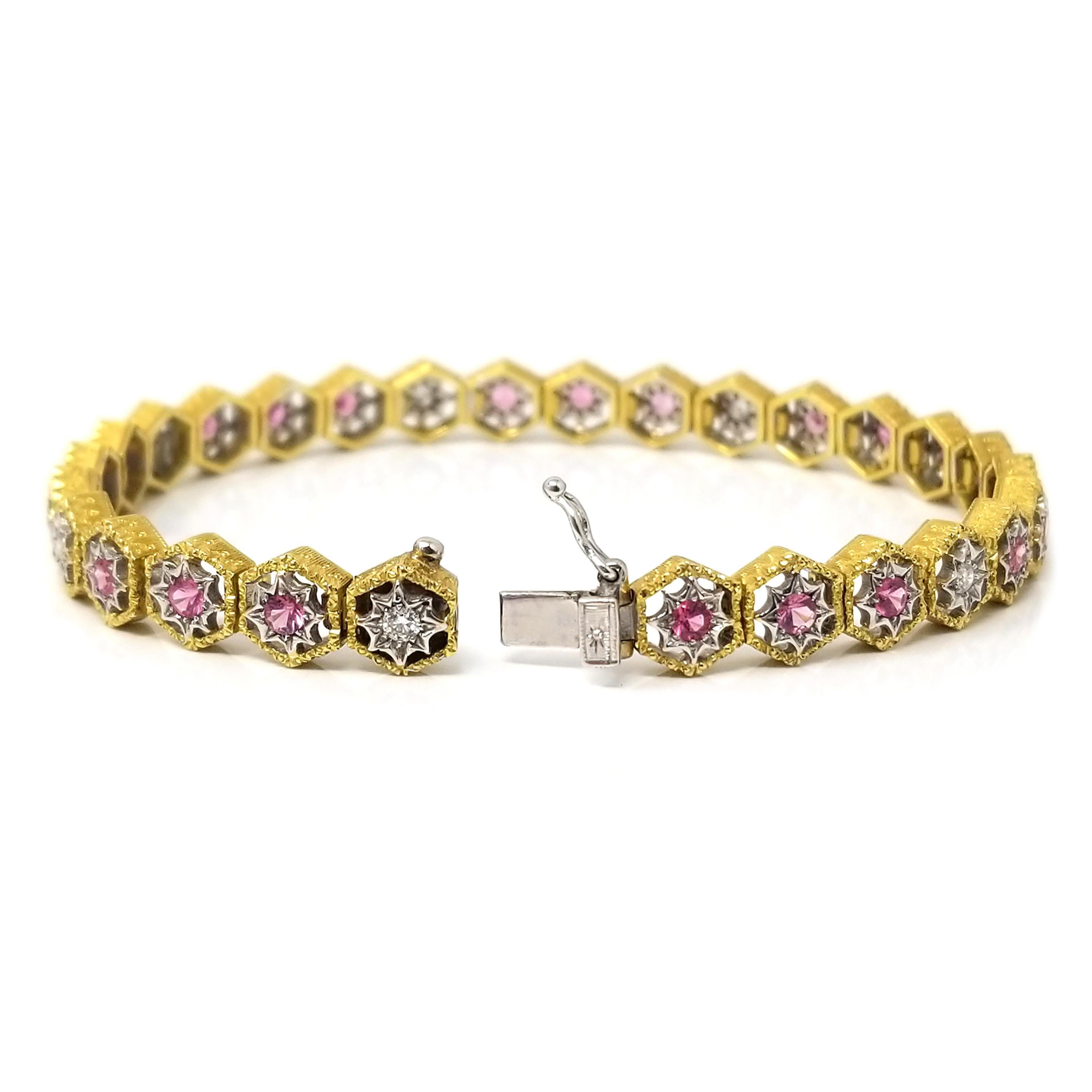 Donna Bracciale Mahenge Spinel, Diamond and 18kt Made in Italy by Cynthia Scott Jewelry in vendita