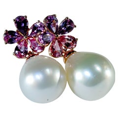 Orecchini di perle Mahenge Spinel Southsea dal colore travolgente assemblati ad arte