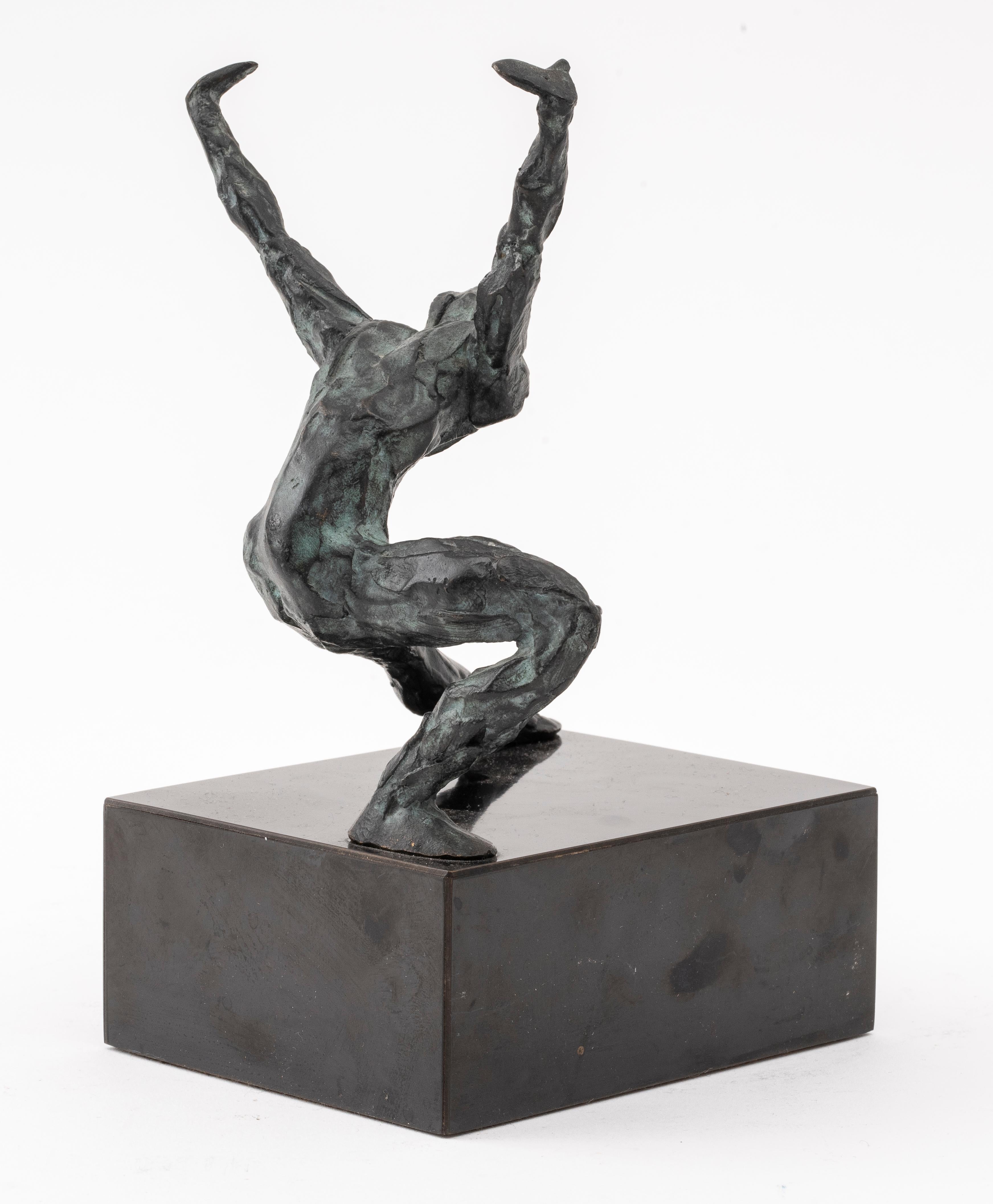 American Maher Dancing Nude Bronze Sculpture, Signed For Sale