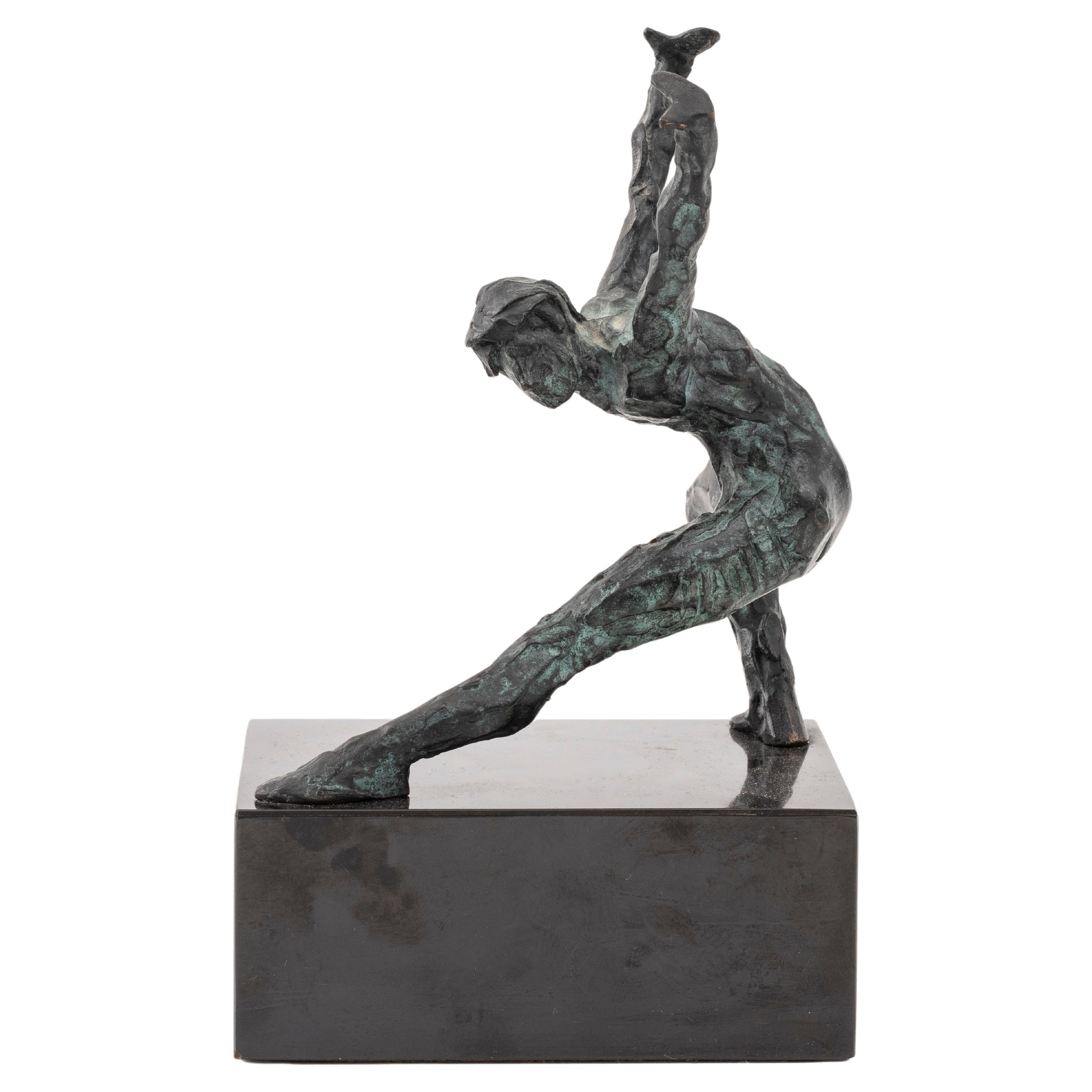 Mahaer tanzende nackte Bronzeskulptur, signiert