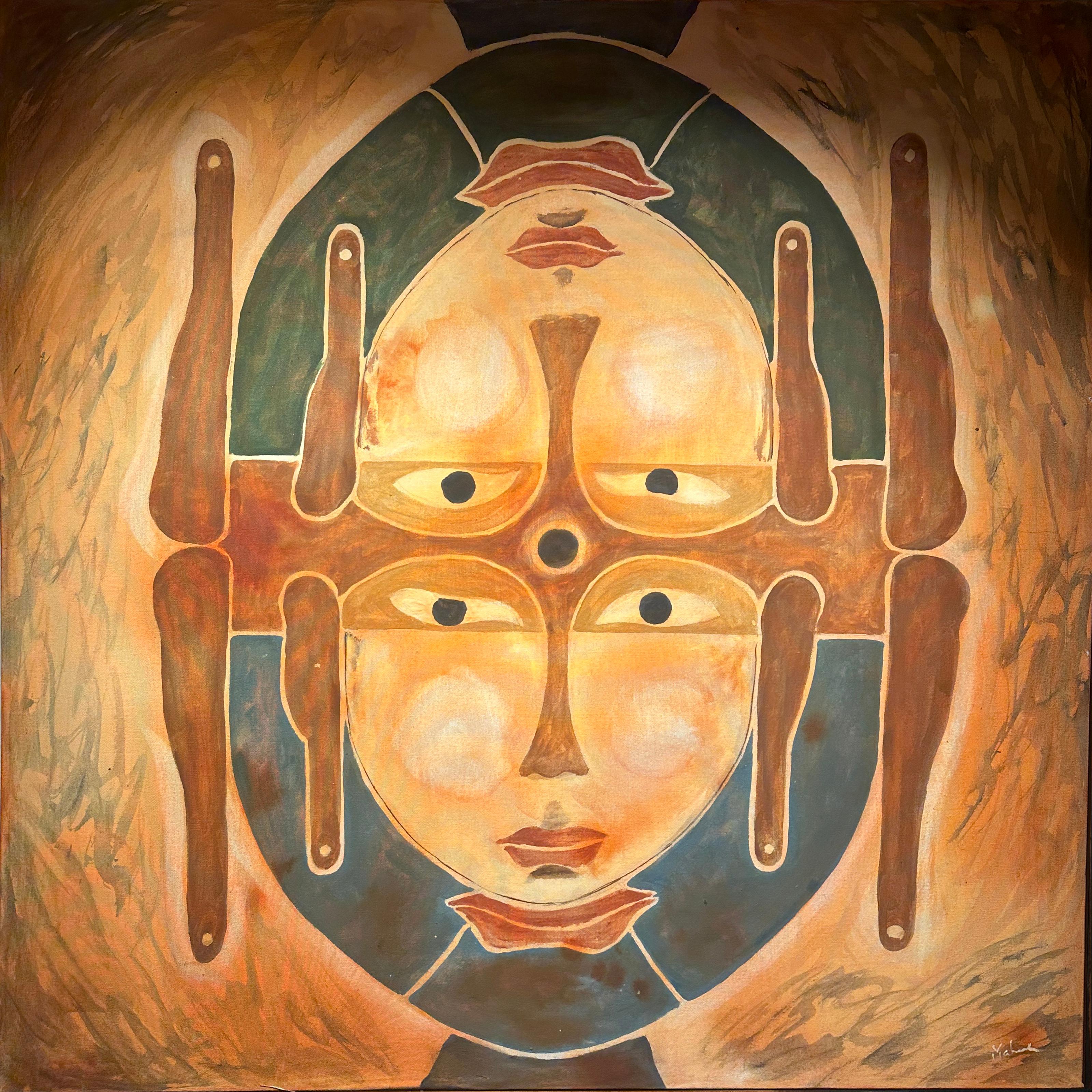 Mahesh Sharma Figurative Painting – Nar-Nari (Male – weibliche)