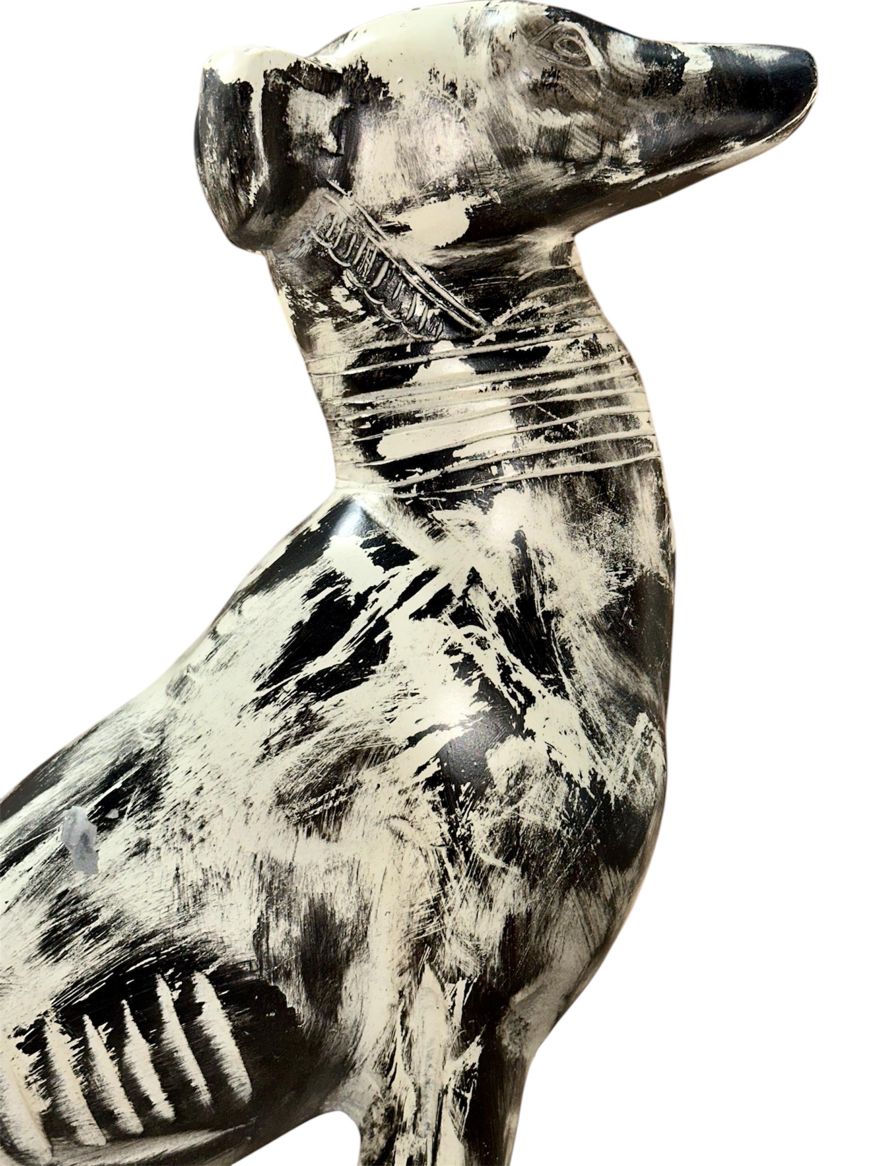Abstract Dog sculpture - Black Abstract Sculpture by Mahesh Sharma