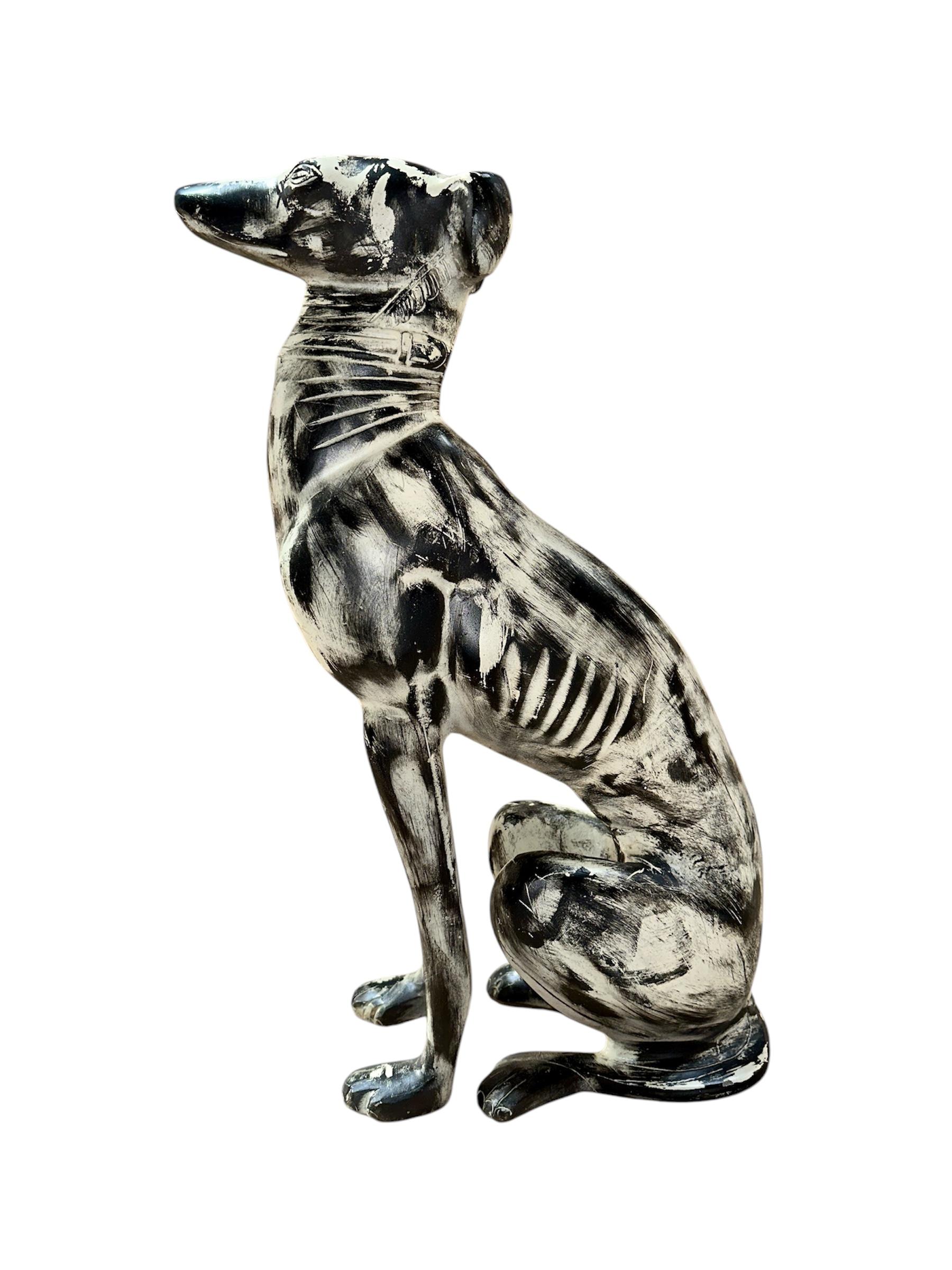 This exquisite sculpture by artist Mahesh Sharma.  Crafted from aluminium casting and hand-painted with acrylic colors, it measures 15x25x45 cm (h).  The meticulous hand-painting adds texture and depth, making it a standout decor item. Perfect for