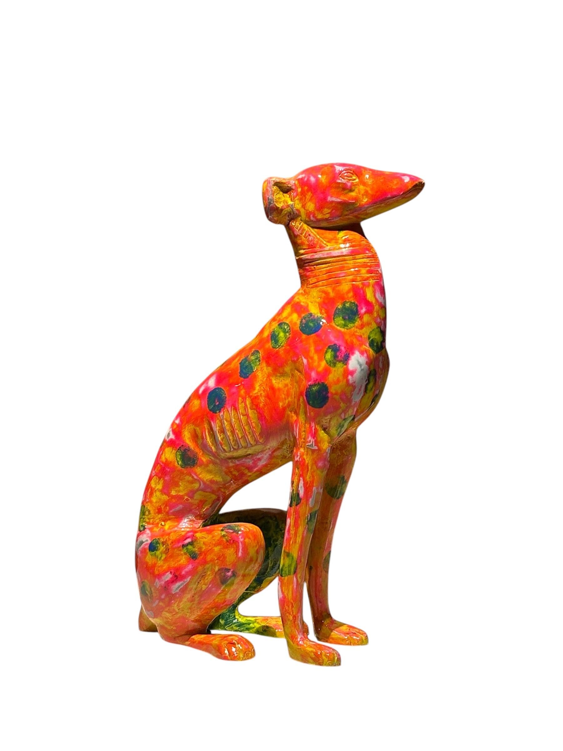 Vibrant dog Scuplture - Abstract Sculpture by Mahesh Sharma