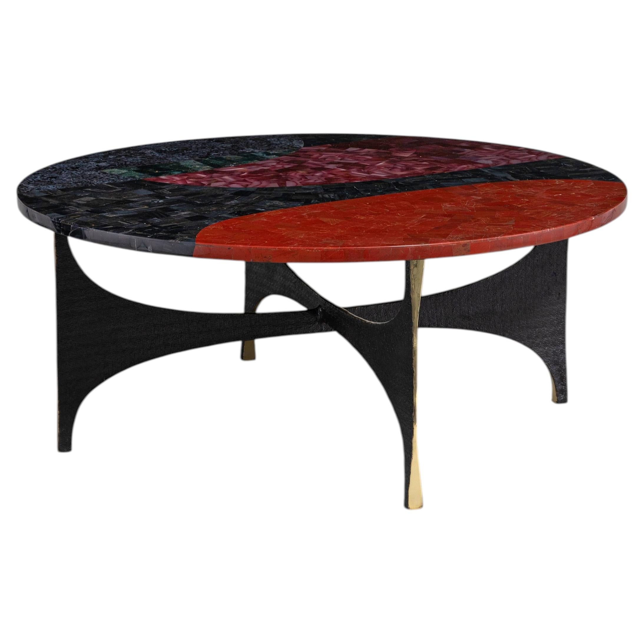 Maheshwar Coffee Table in Semi Precious Overlay Top, Viya by Vikram Goyal