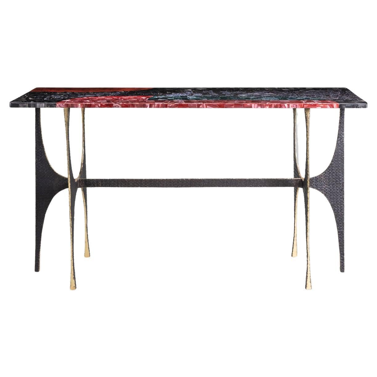 Maheshwar Console Table in Semi Precious Overlay Top, Viya by Vikram Goyal For Sale