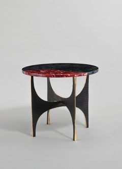 Maheshwar Side Table Large in Semi Precious Overlay Top, Viya by Vikram Goyal