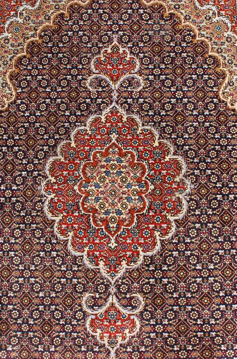 Mahi Tabriz Persian Runner with Wool and Silk For Sale 1