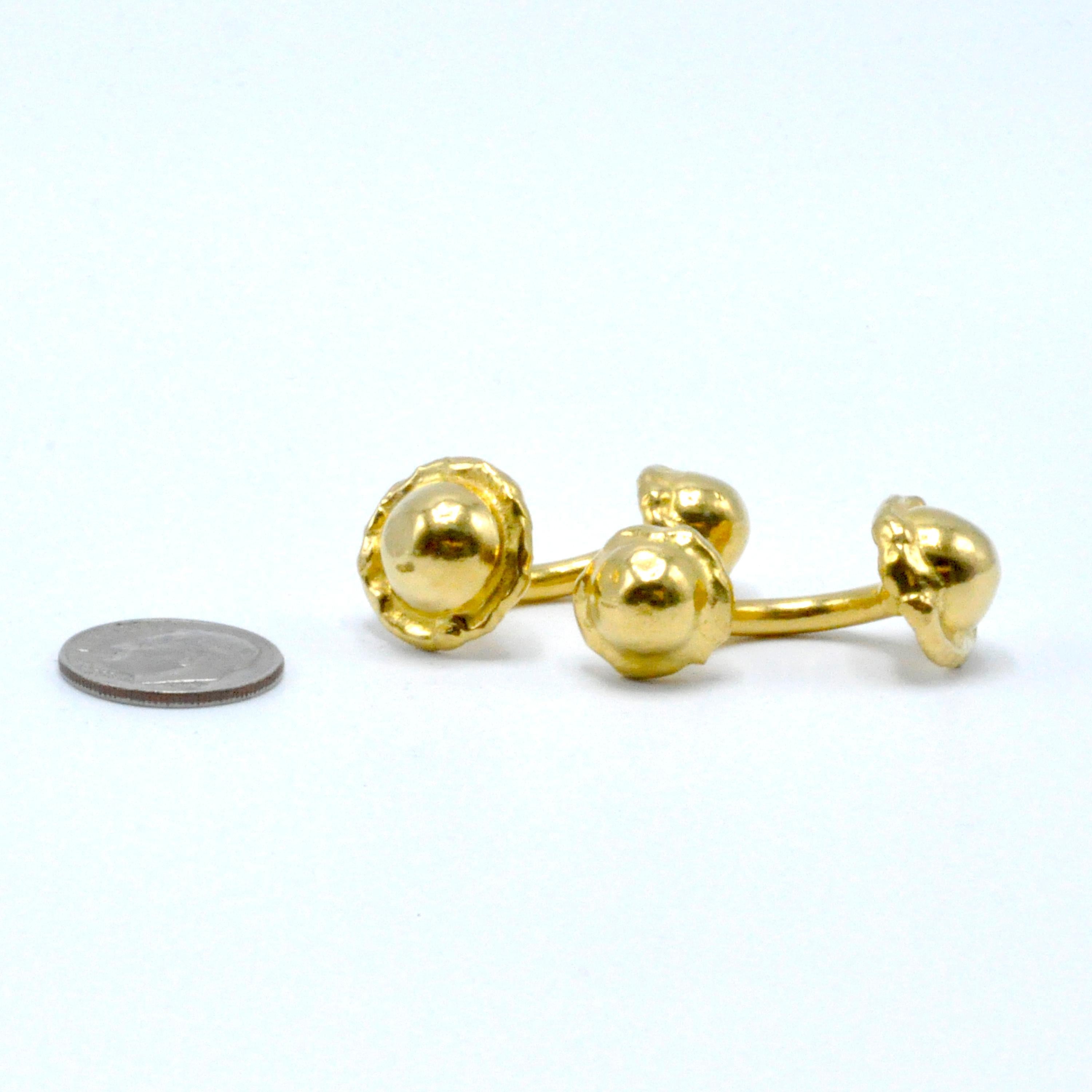 Jean Mahie Yellow Gold Cufflinks In Good Condition In Dallas, TX