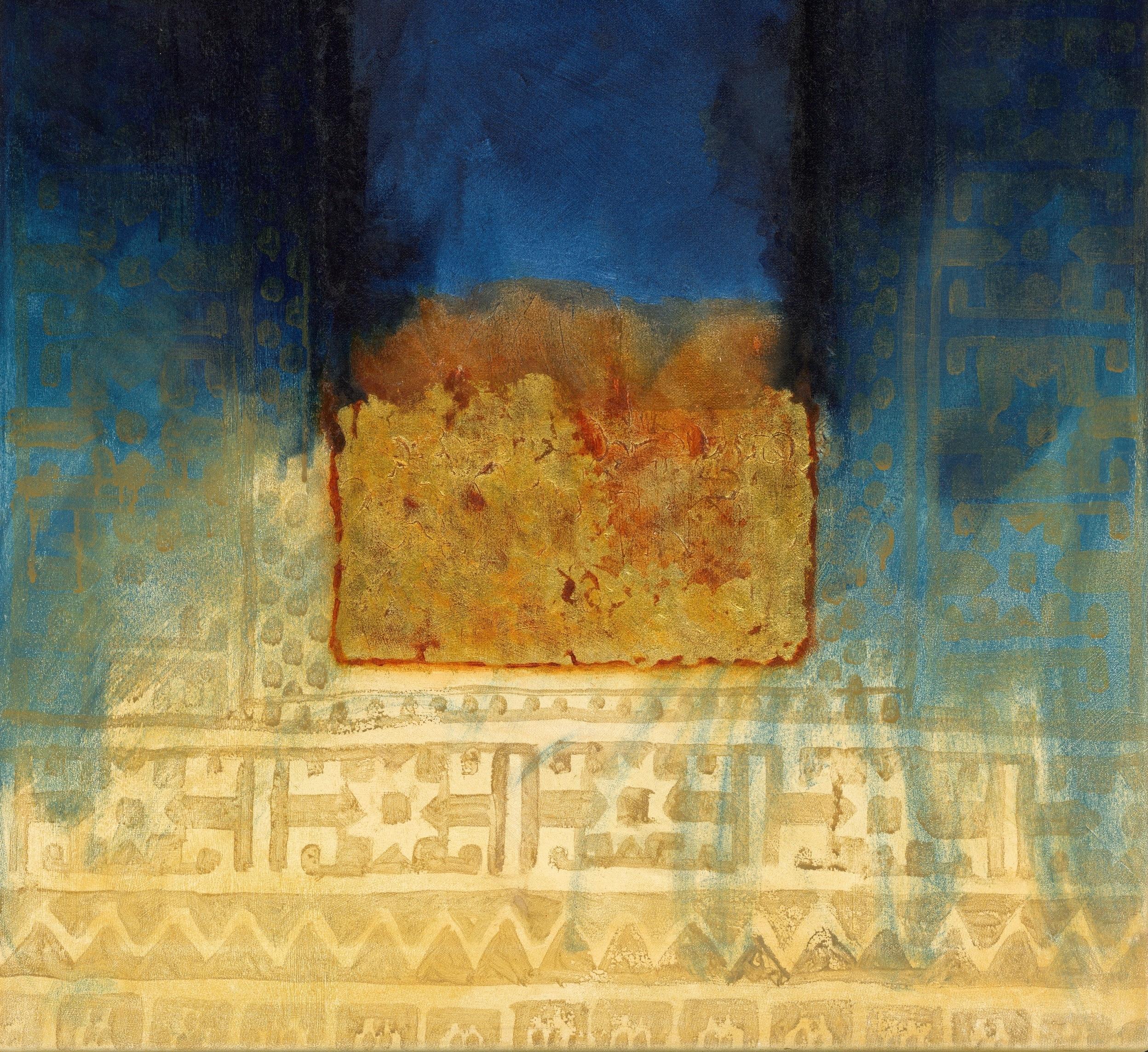 Aufschrift #05 (Gold), Abstract Painting, von Mahmoud Saleh Mohammadi