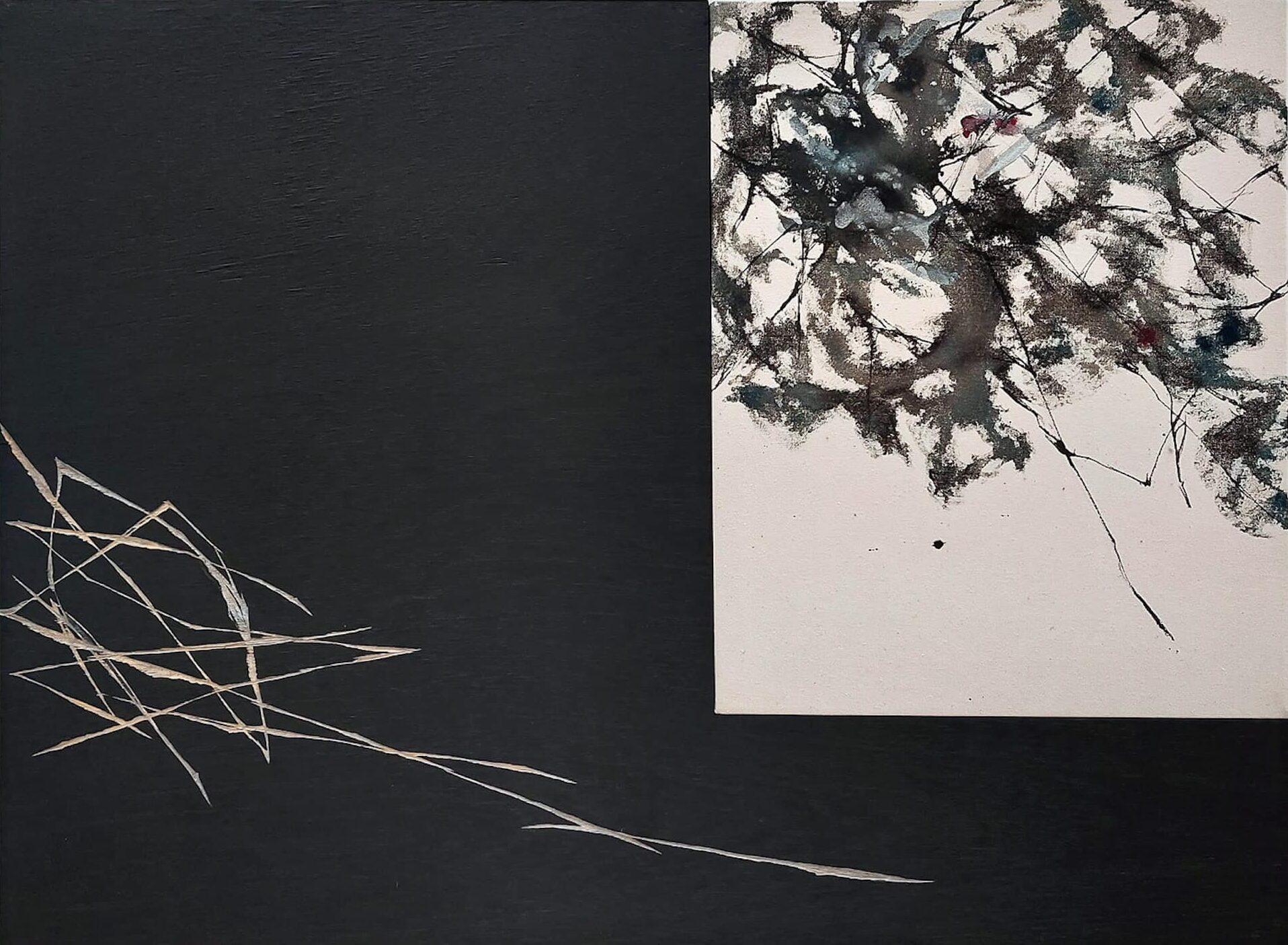 Sonido ancestral nº 41 es una pintura única de la artista contemporánea Maho Maeda. Este cuadro está realizado con acrílico, lápiz de color y tinta sobre lienzo de algodón y madera tallada; sus dimensiones son 67 × 91 cm.
La obra está firmada, se