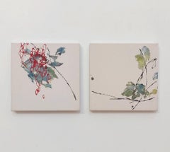 Dialogue with Nature #17 & #20 by Maho Maeda - Abstract paintings-flowers-light
