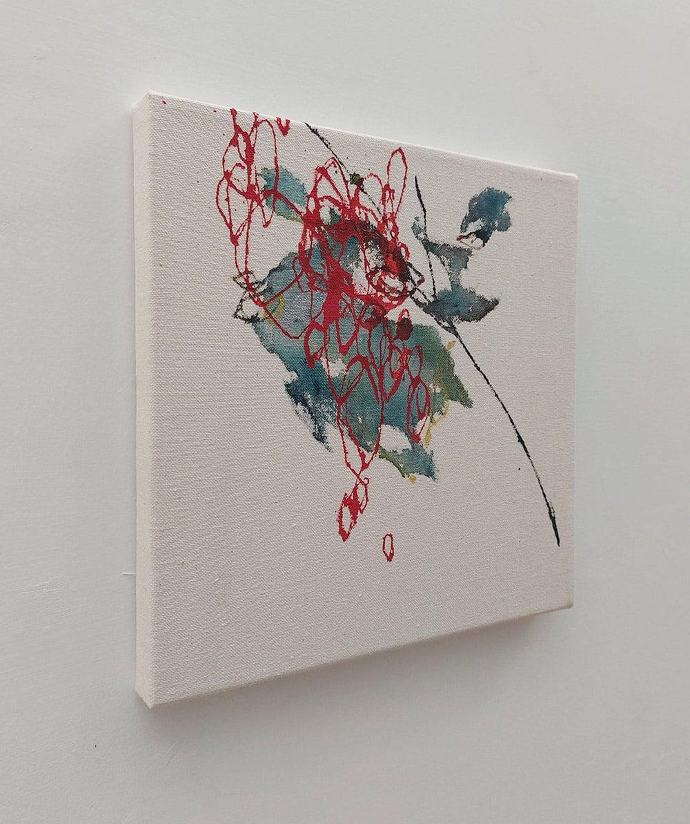 Dialog mit der Nature #20 von Maho Maeda - Abstrakte Malerei, Blumen, rot, Leinwand im Angebot 1